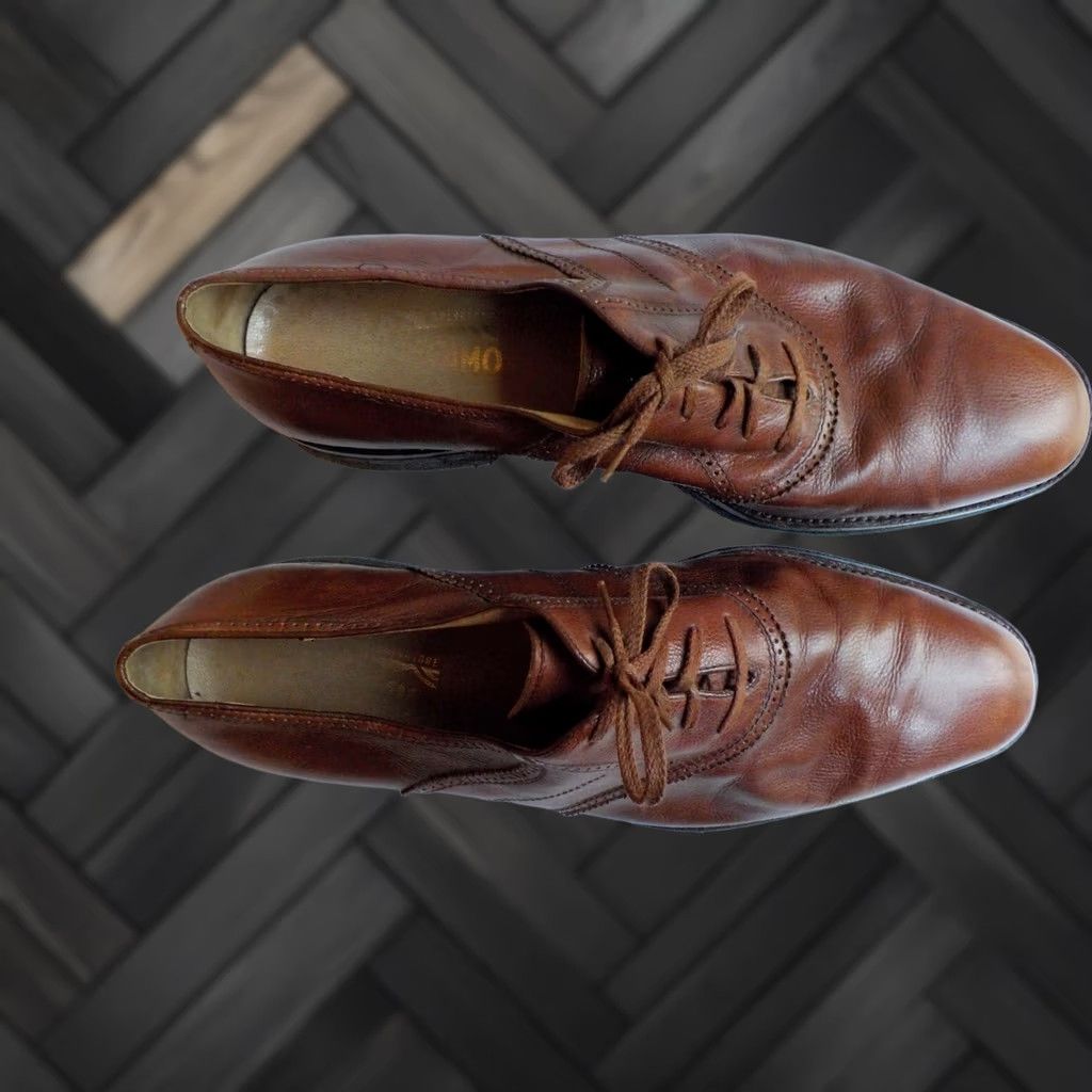 Salvatore Ferragamo VINTAGE Salvatore Ferragamo Pebble Grained Lace Ups Brown Dress Shoes 13 Leather Gum Soles Men Mens Shoes Size US 13 / EU 46 - 1 Thumbnail