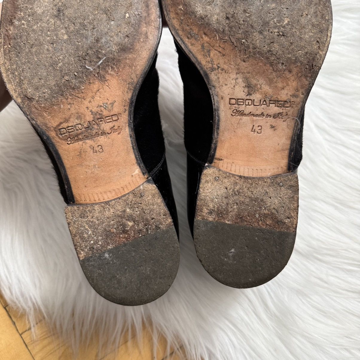 Dsquared2 📌 RARE Vintage Dsquared2 Pony Hair Derby Shoes Leather Size US 10 / EU 43 - 18 Thumbnail