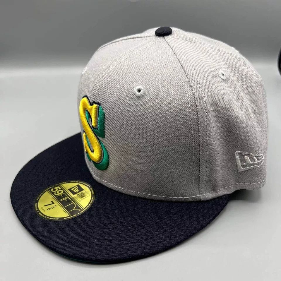 New Era Seattle Mariners Hat Men 7 5/8 59Fifty New Era MLB Fitted Size ONE SIZE - 3 Thumbnail