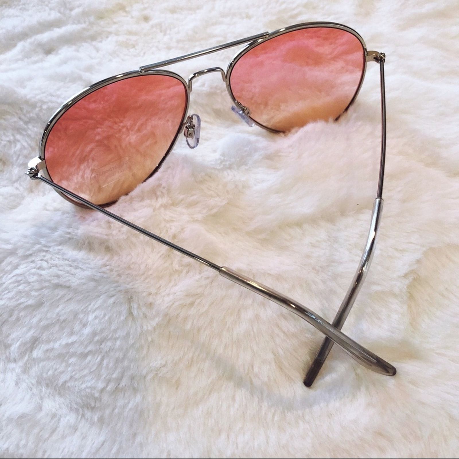 Other Rosalia Light Pink Full Rim Aviator Sunglasses Size ONE SIZE - 8 Thumbnail