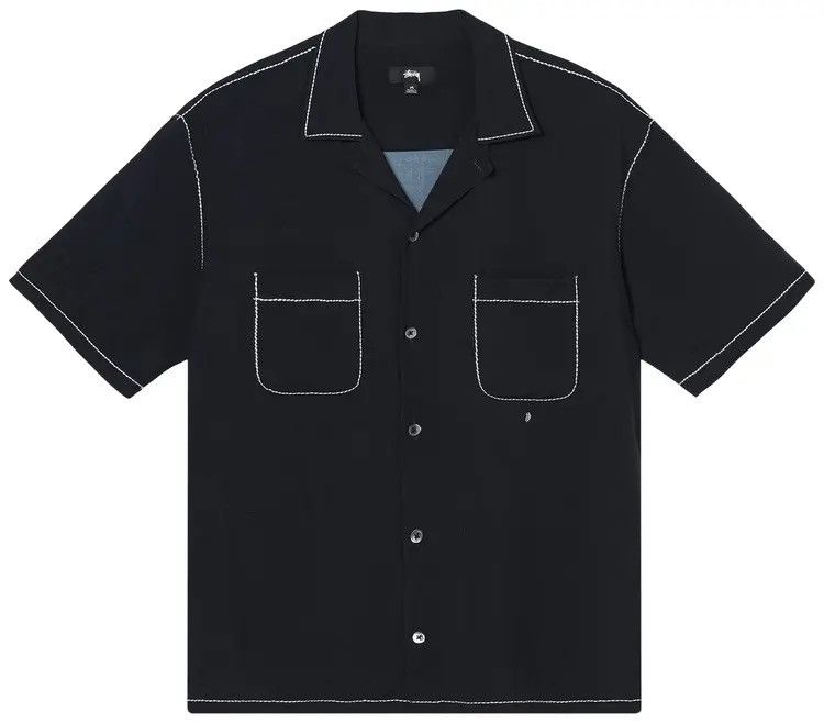 Stussy Contrast Pick-Stitched Shirt in Black SS23