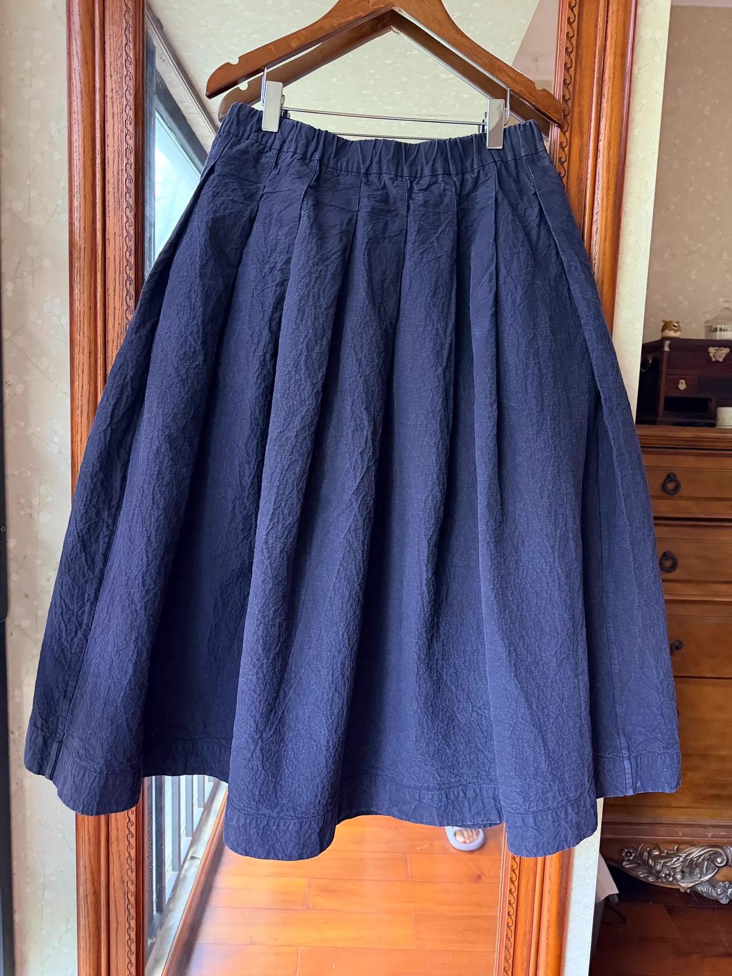 Casey Casey CASEY CASEY Washed Black Paper Cotton Pleated Skirt XS Size 25" / US 0 / IT 36 - 2 Thumbnail
