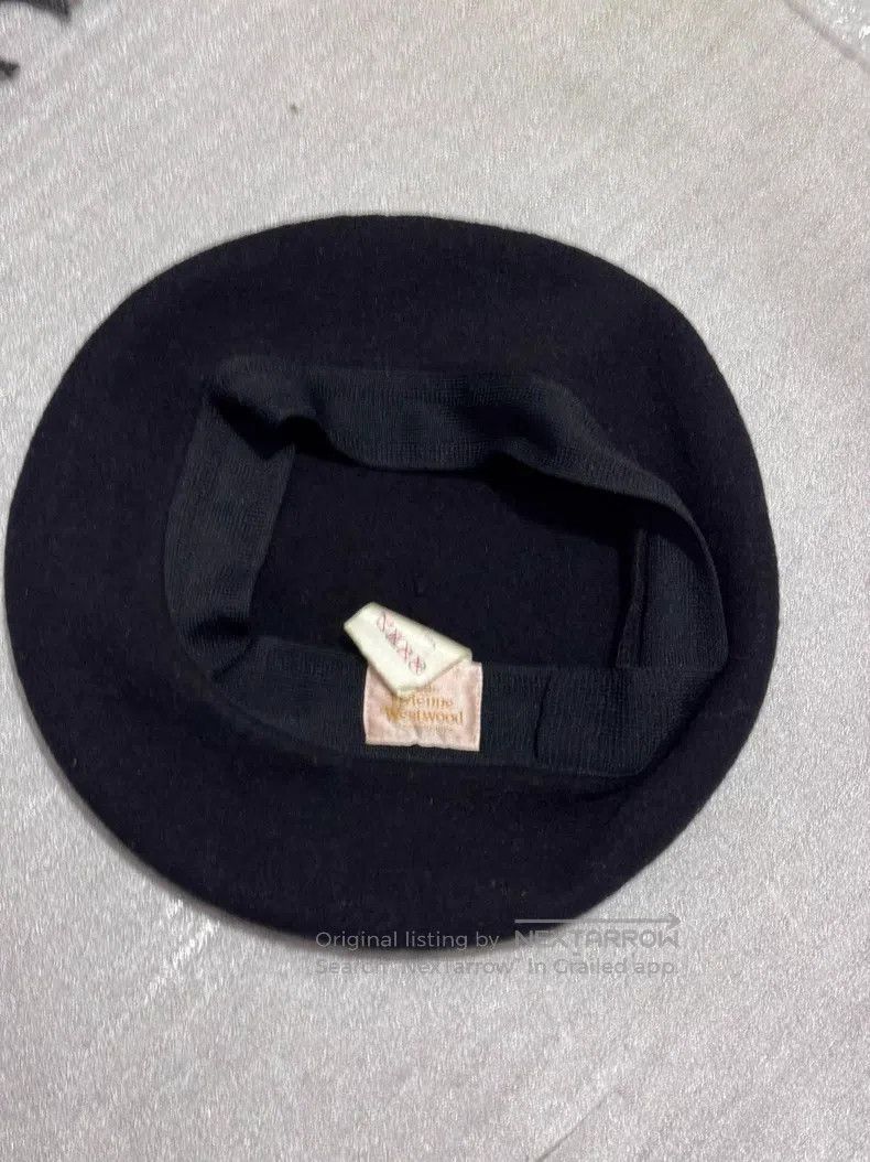 Vivienne Westwood Vivienne Westwood Black Saturn Stud Beret Size ONE SIZE - 4 Thumbnail