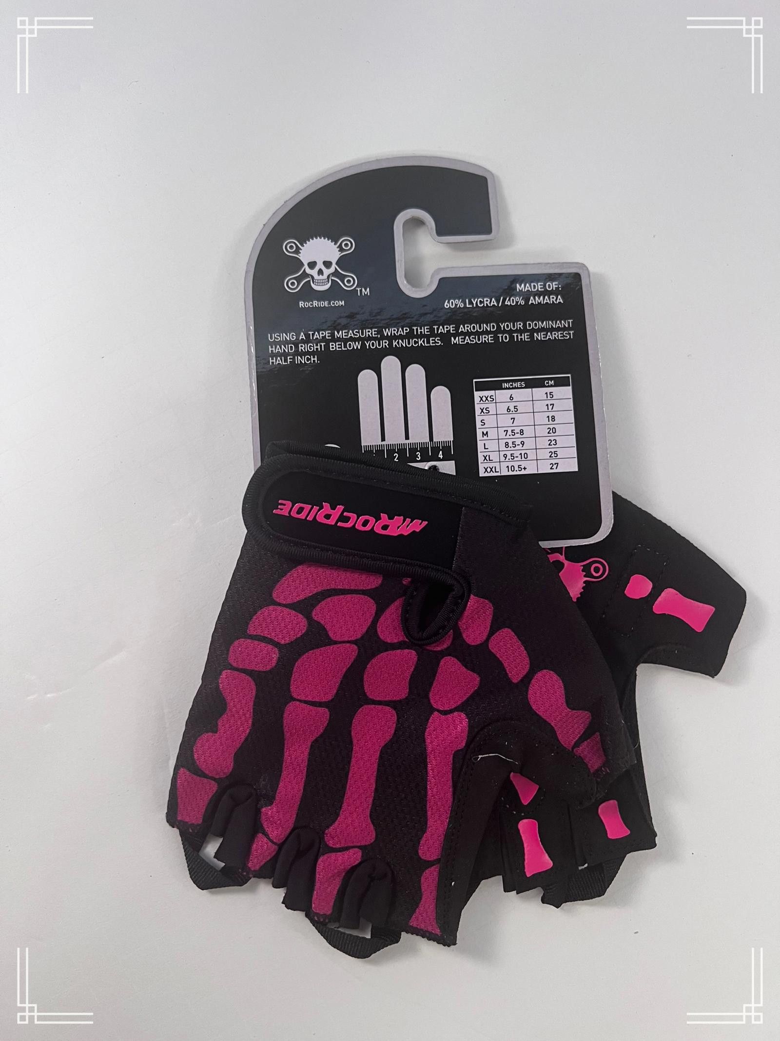 Designer RocSkull Sensory Gel Gloves – Large Size (Pink & Black) Size ONE SIZE - 3 Thumbnail