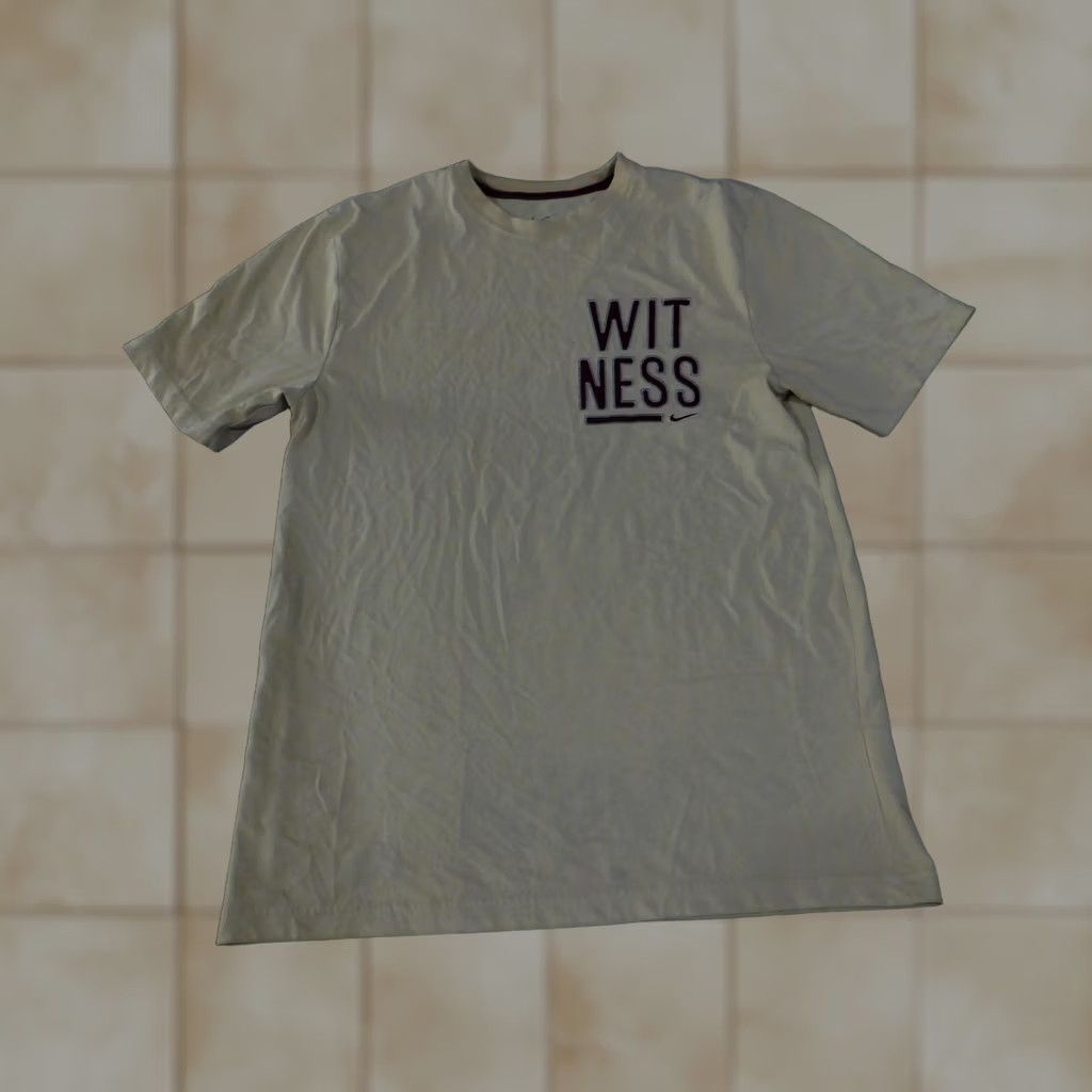 Nike VINTAGE Nike Witness Shirt Mens Large Beige Dri-FIT LeBron James Basketball Tee Stain Size US L / EU 52-54 / 3 - 1 Thumbnail