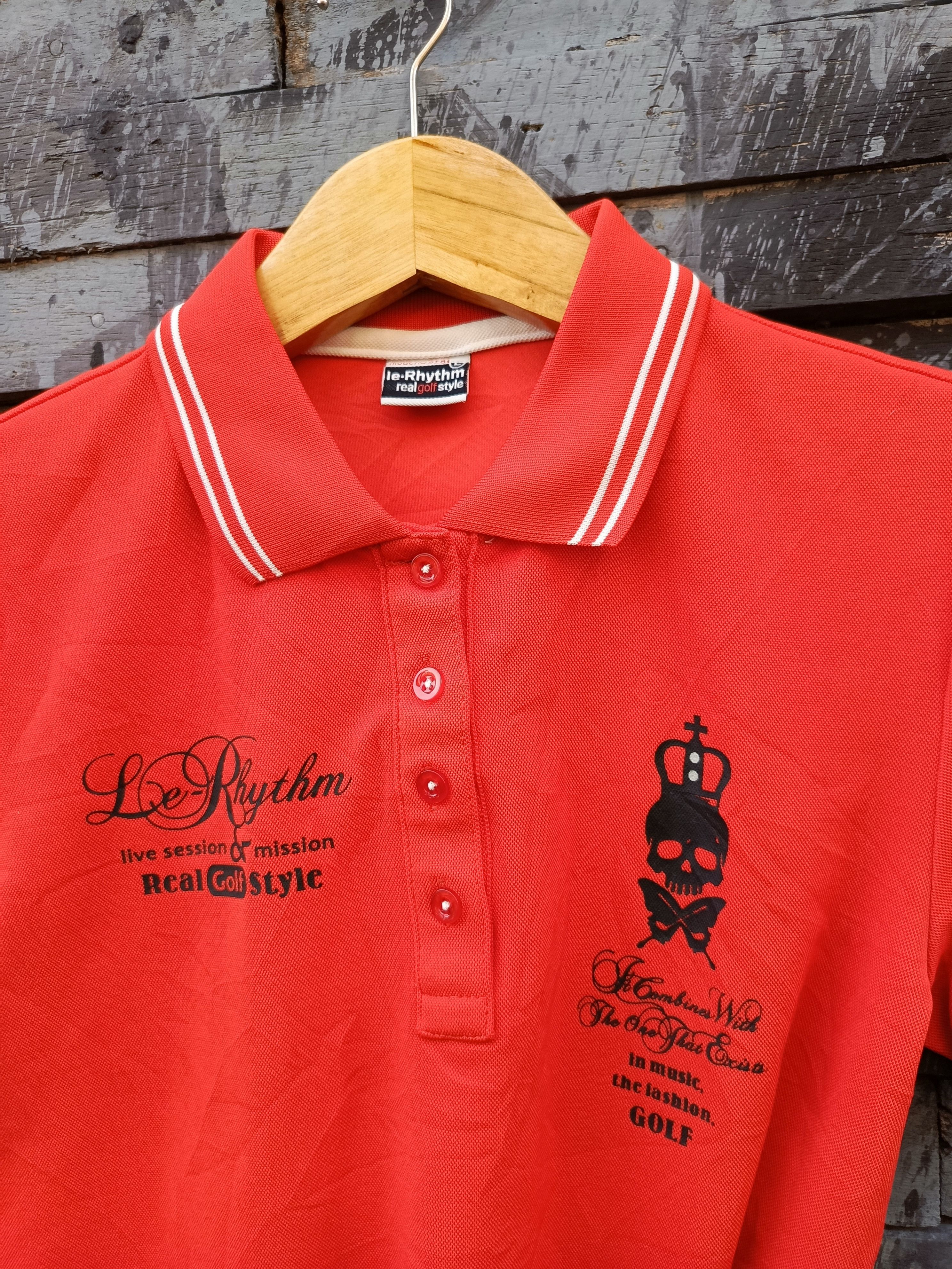 Japanese Brand Le-Rhythm Skull Graphic Polo — Statement Piece — NVMBER17 Size US L / EU 52-54 / 3 - 4 Thumbnail