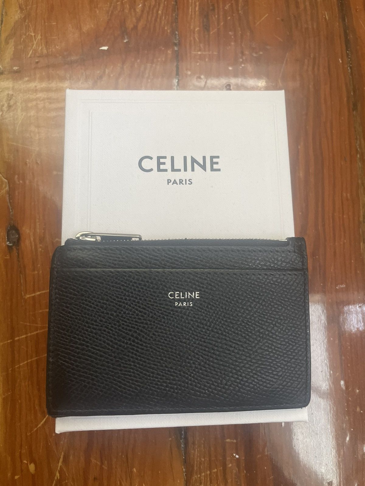 小物 CELINE BILL CLIP WALLET BILL CLIP WALLET IN TRIOMPHE CANVAS - BLACK | CELINE