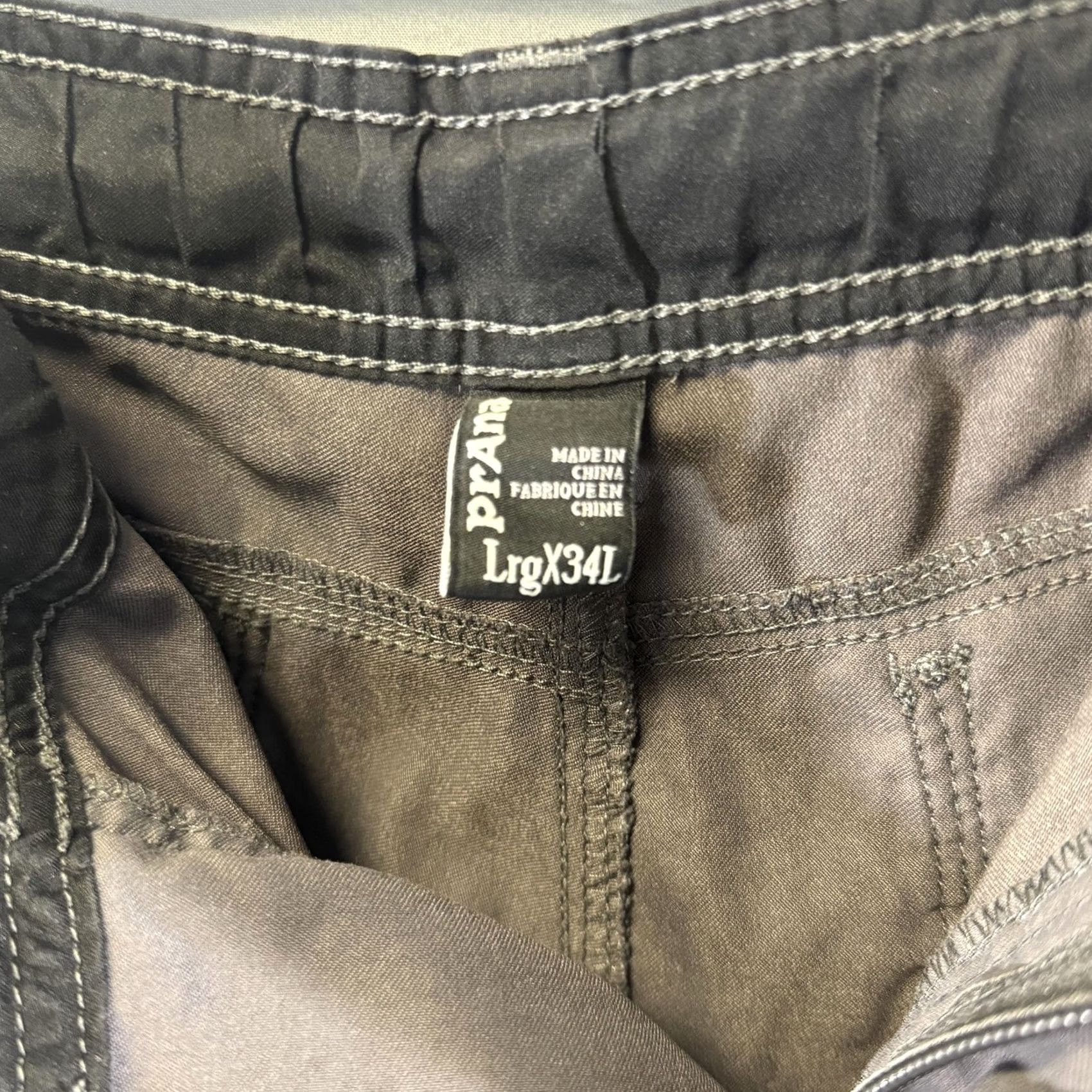 Prana prAna Breathe Pants Mens Large 34L Gray Outdoor Hiking Cargo Stretch Belted Size US 33 - 7 Thumbnail