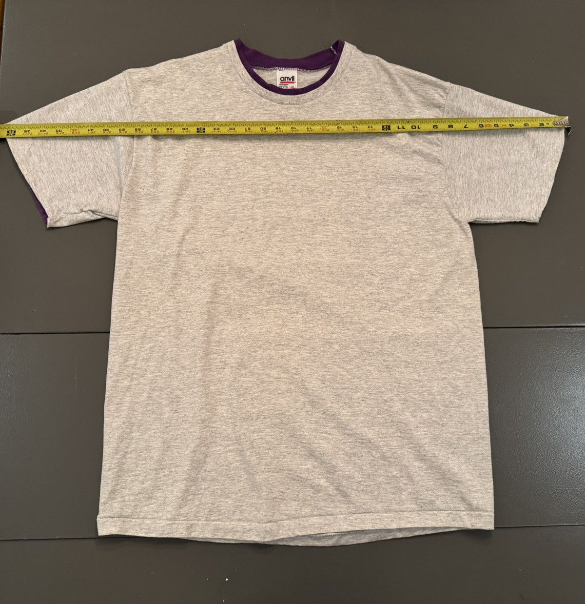 Anvil × Vintage Anvil Purple Lined T-Shirt Size US XL / EU 56 / 4 - 7 Thumbnail