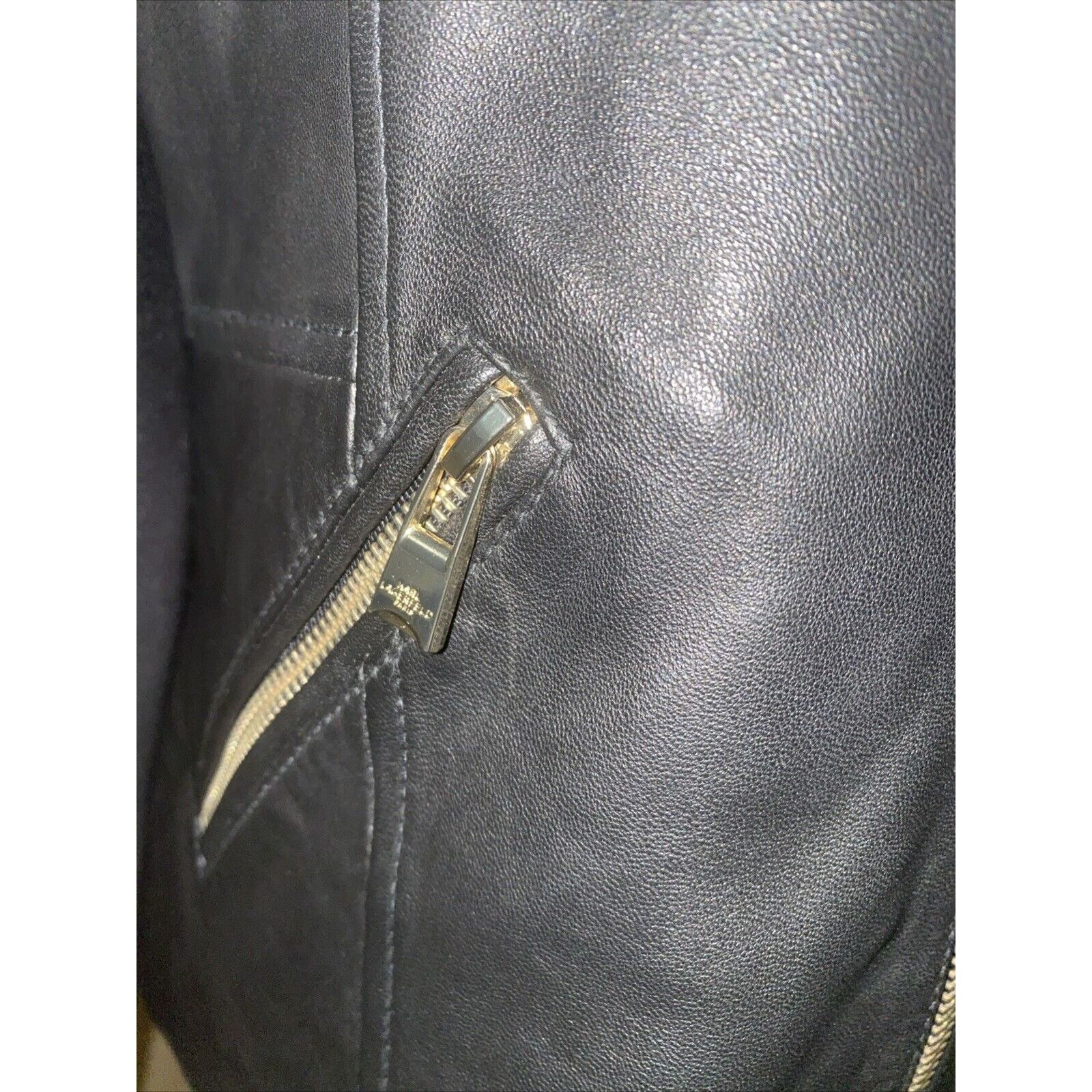 Karl Lagerfeld KARL LAGERFELD Jacket Womens Black Lambskin Leather Small Size S / US 4 / IT 40 - 3 Thumbnail