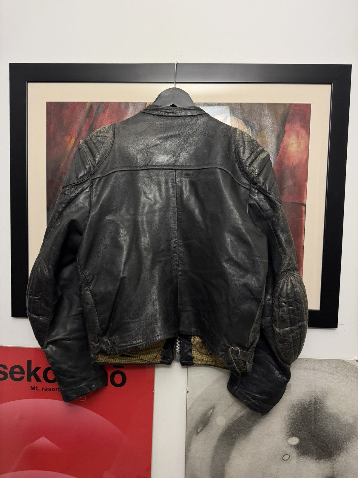 Vintage 80s Distressed Genuine Leather Biker Vintage Jacket Racingl Size US L / EU 52-54 / 3 - 3 Thumbnail