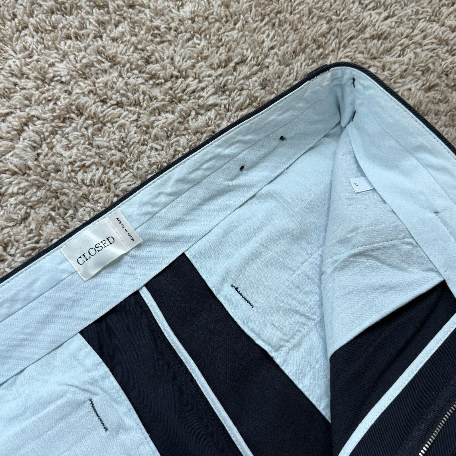 CLOSED CLOSED Navy Blue Tapered Cotton Officer Chino Dress Pants Size US 34 / EU 50 - 4 Thumbnail