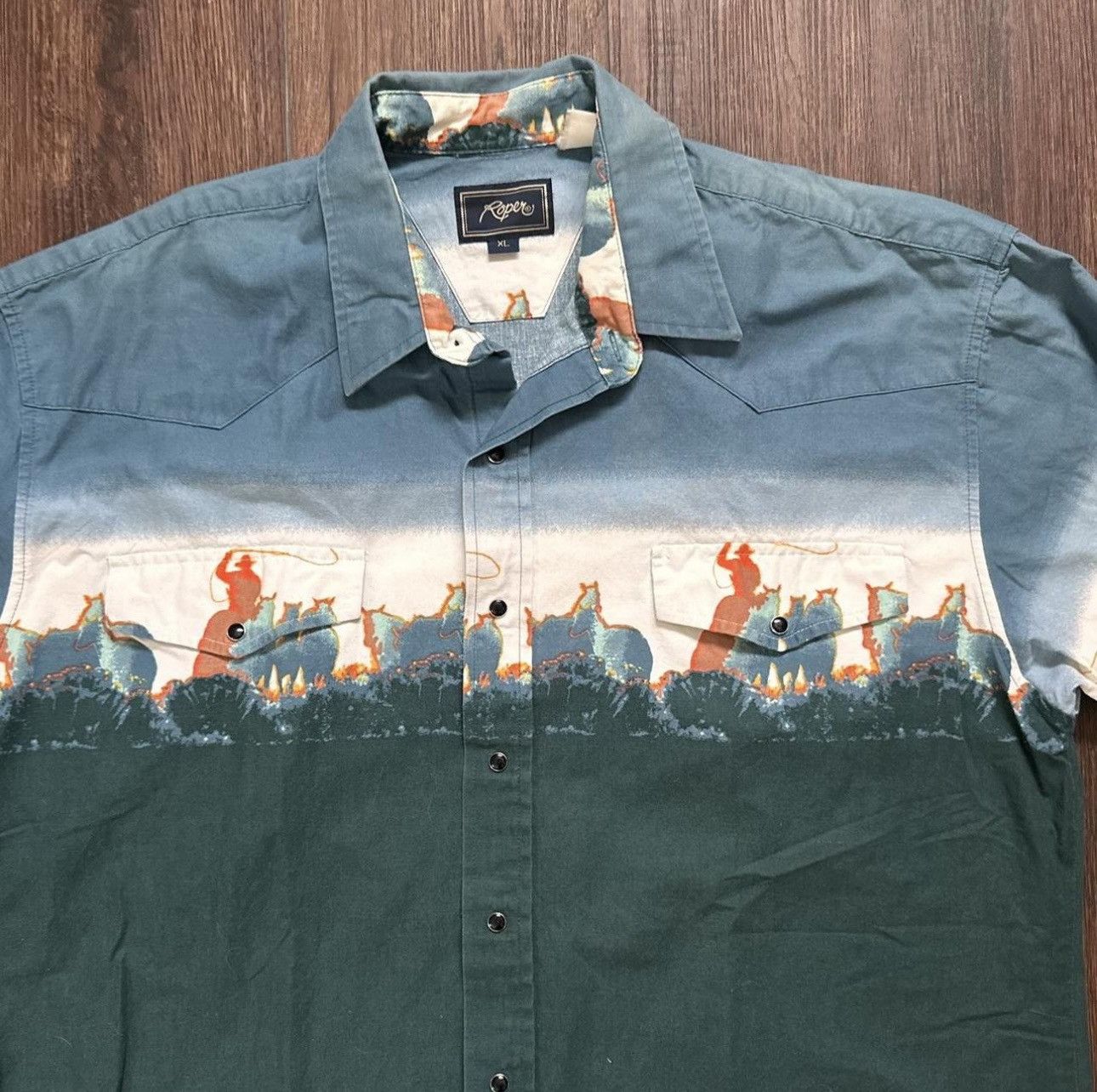 Roper Roper Cowboy Rodeo Pearl Snap Button Up Size US XL / EU 56 / 4 - 2 Thumbnail