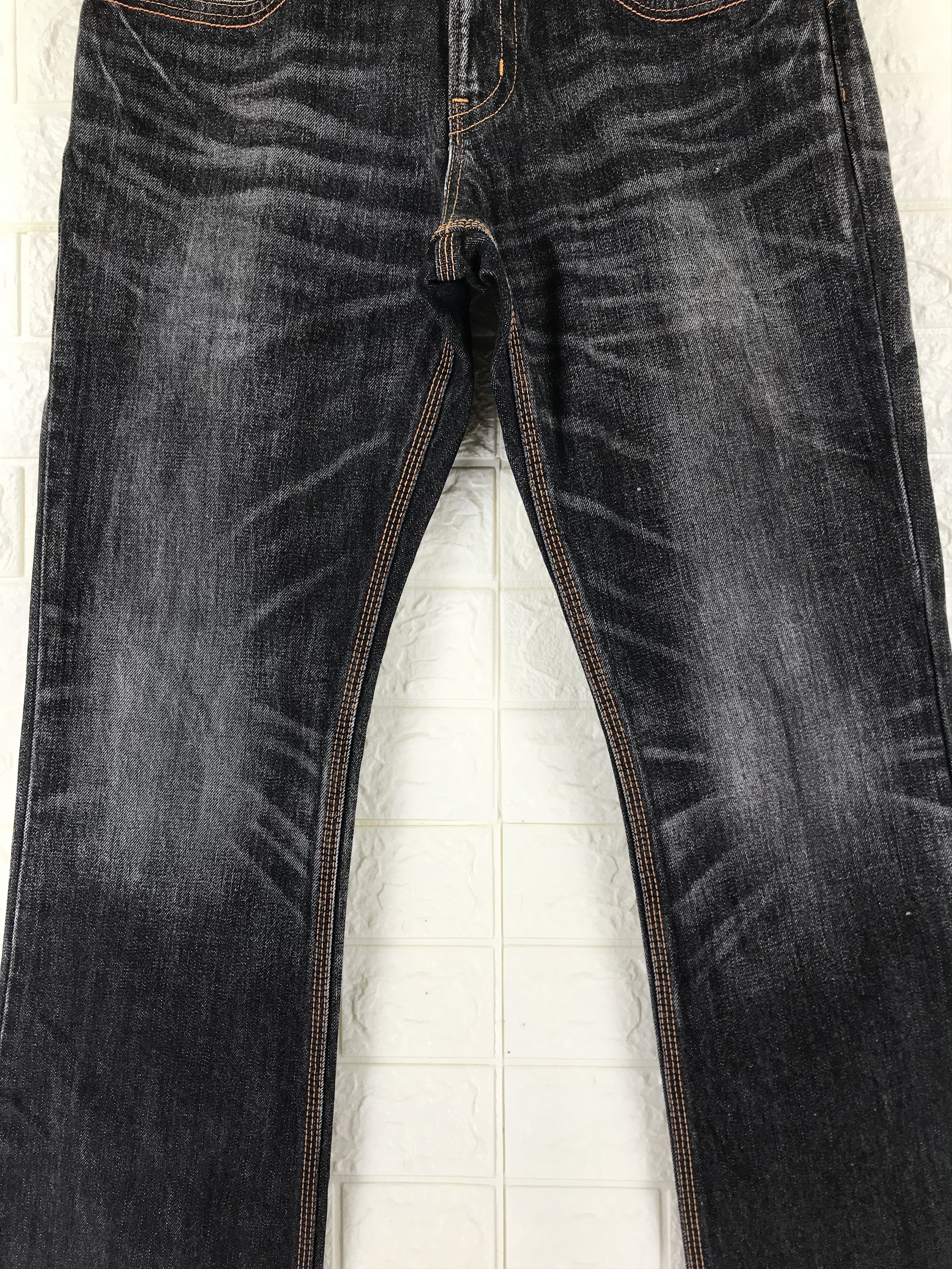 Edwin Vintage Edwin XV Buckle Back Faded Black Flare Jeans Size US 31 - 7 Thumbnail
