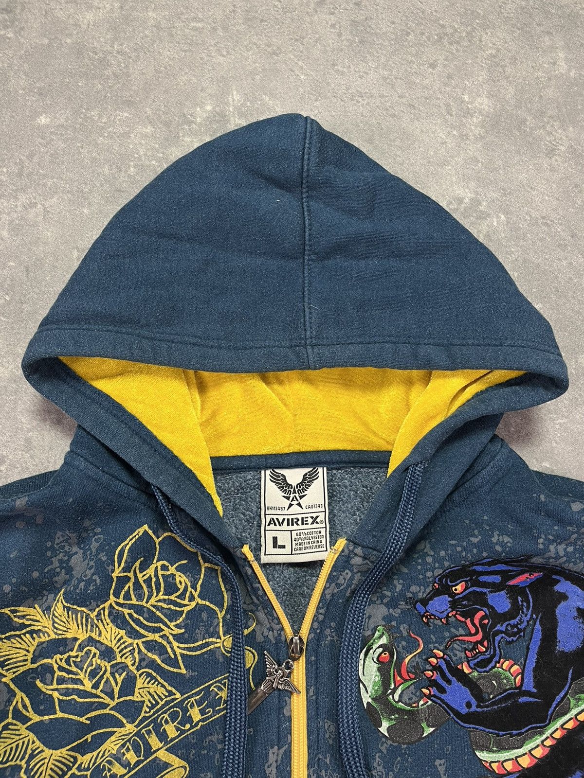Avirex 2000s Y2K Avirex Tiger Printed Zip Hoodie L Baggy Affliction Size US L / EU 52-54 / 3 - 7 Thumbnail