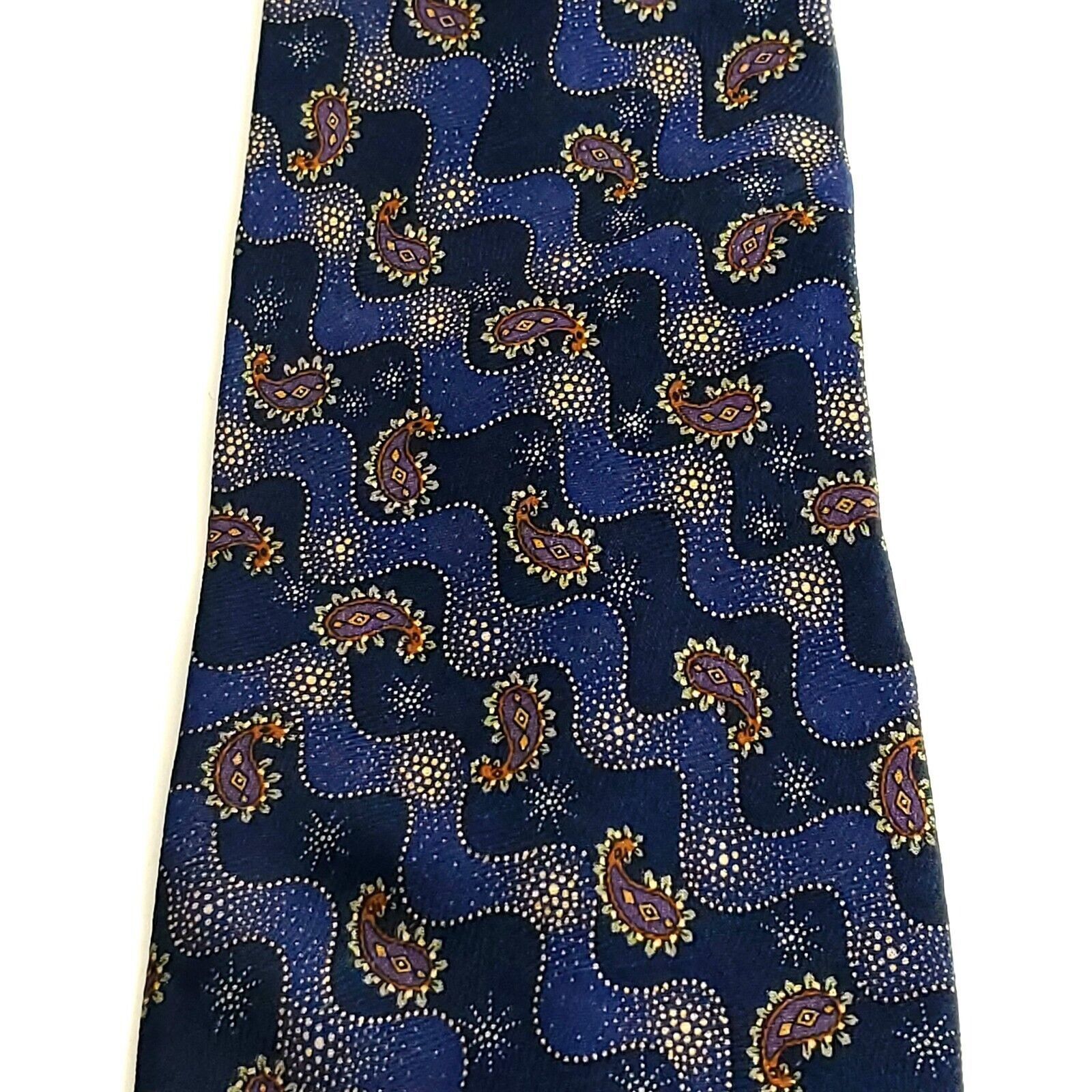 Designer Barbara Blank New York Purple Jacquard Print Paisley Wide Si Size ONE SIZE - 2 Thumbnail