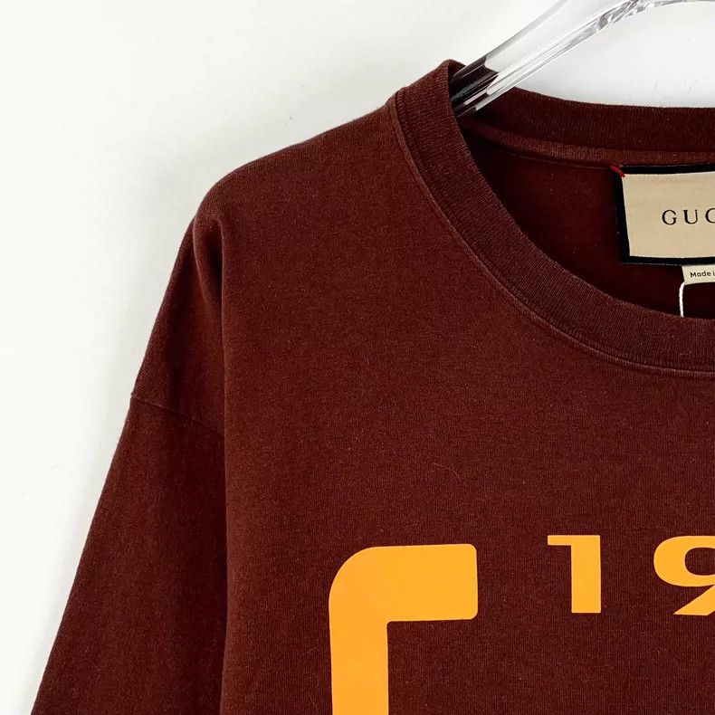 Gucci Gucci Dark brown logo printed cotton round-neck short-sleev Size US M / EU 48-50 / 2 - 3 Thumbnail