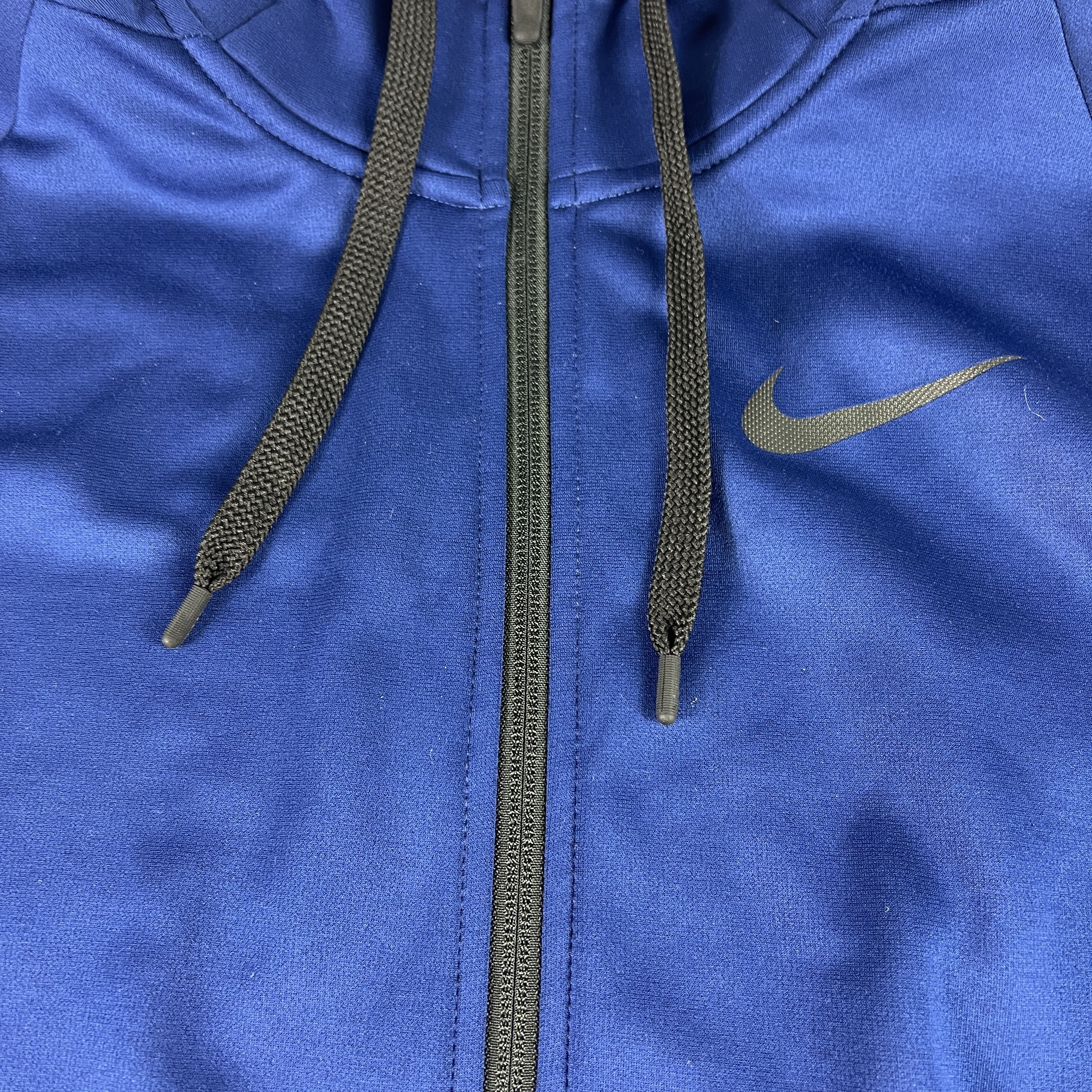 Nike Nike Dri Fit Sweatshirt Blue Black Shiny Full Zip Hoodie Size US M / EU 48-50 / 2 - 4 Thumbnail