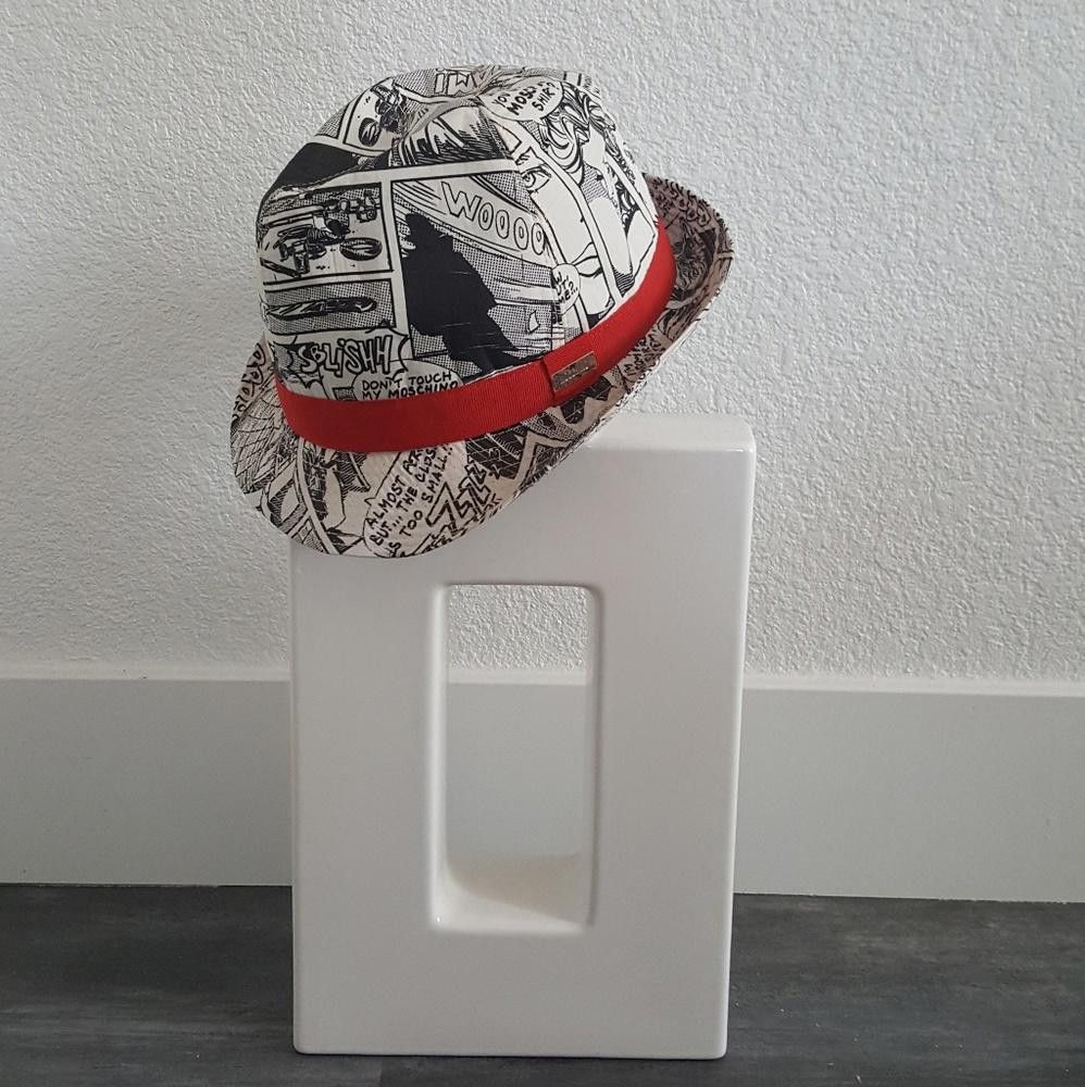 Moschino White Red Newspaper Moschino Rare Fedora Size ONE SIZE - 2 Thumbnail