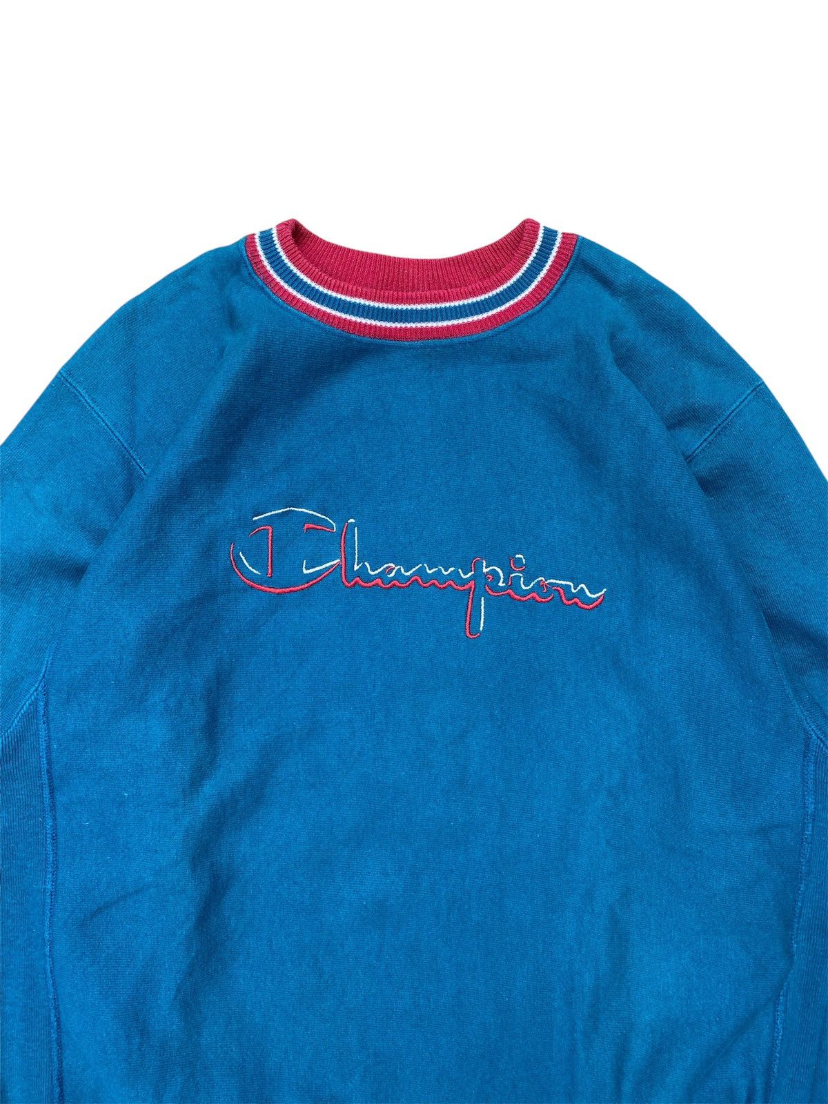Champion 90s Vintage Champion Reverse Weave Script Logo Sweatshirt Size US L / EU 52-54 / 3 - 2 Thumbnail