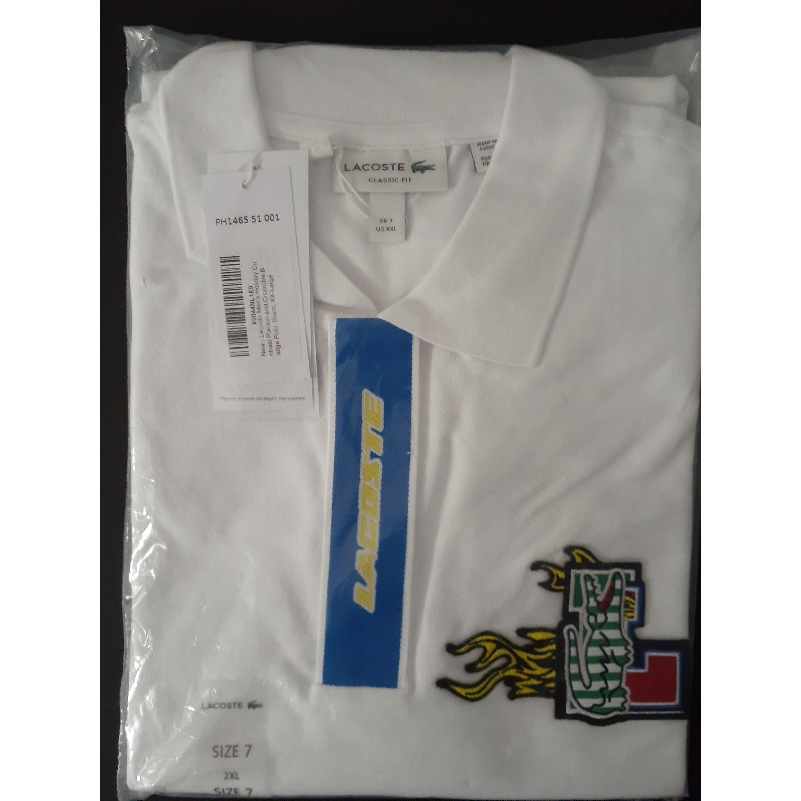 Lacoste Lacoste Men's Contrast Placket and Crocodile Badge Polo 2XL Size US XXL / EU 58 / 5 - 2 Thumbnail