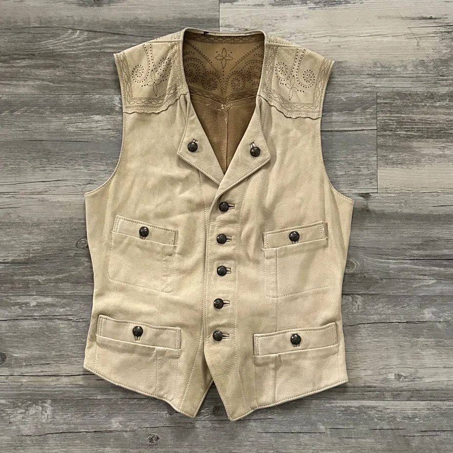 Polo Ralph Lauren Vintage Polo Ralph Lauren Leather Buckle Back Western Vest Size S / US 4 / IT 40 - 1 Thumbnail