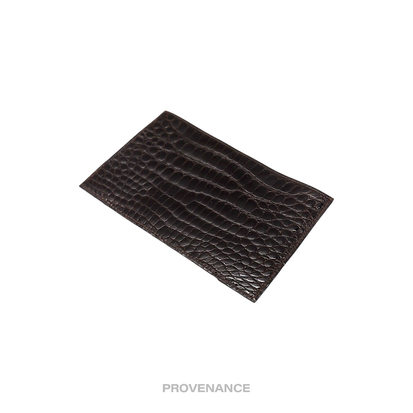 Hermes 🔴 Hermes Note Card Wallet - Chocolate Brown Crocodile Size ONE SIZE - 4 Thumbnail