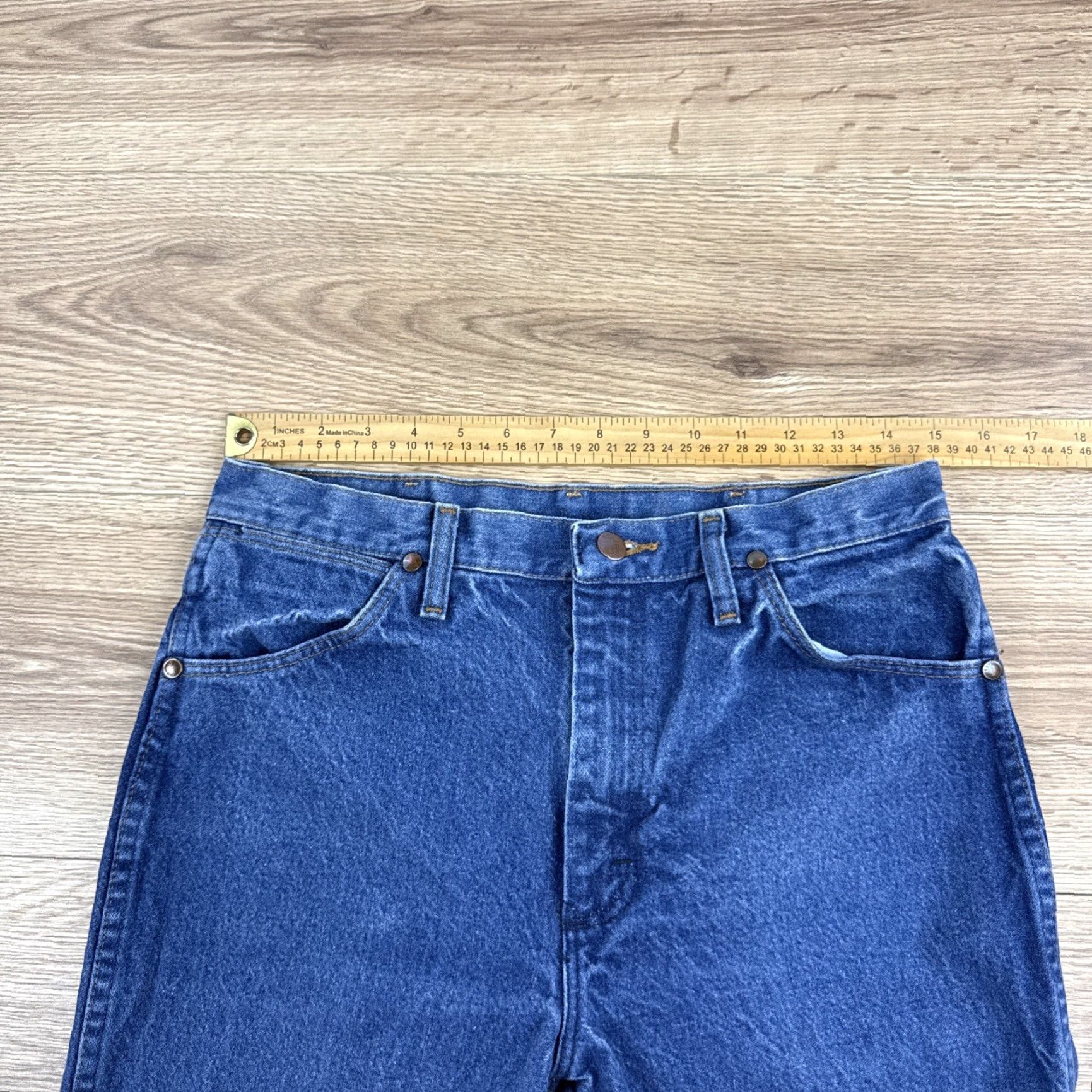 Wrangler Wrangler Blue Dark Wash Cowboy Cut Western Slim Jeans 936PWD Mens 31 x 30 Size US 31 - 3 Thumbnail