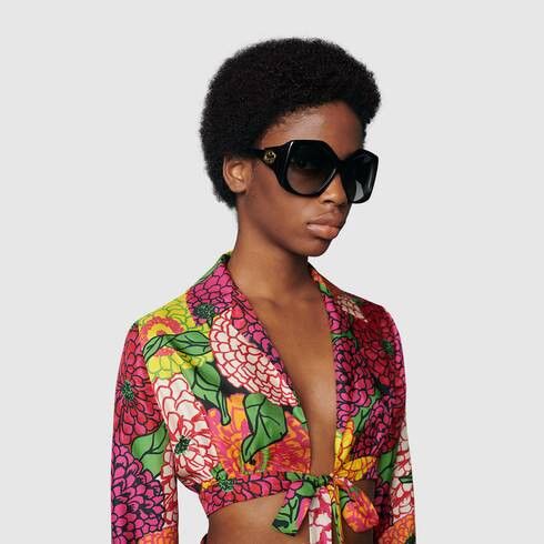 Gucci NEW Gucci GG0875S 001 Women Rectangle Oversized Sunglasses Size ONE SIZE - 2 Thumbnail