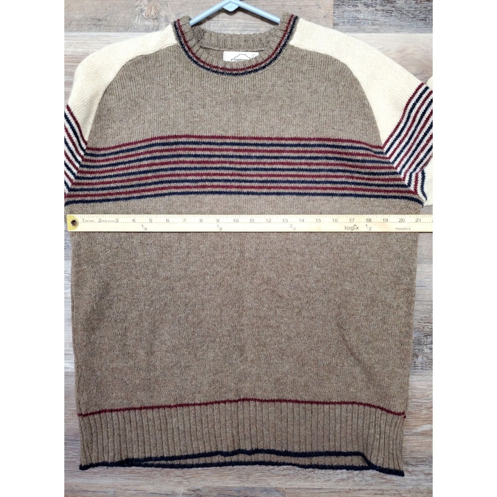 Vintage VINTAGE Campus Sweater Men L Brown Striped Pullover Crew Neck Knit Wool Polyester USA USA Theme Size US L / EU 52-54 / 3 - 5 Thumbnail