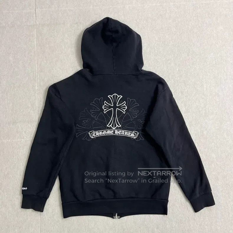 Chrome Hearts CHROME HEARTS Size M Black cross-collar zip-up hoodie Size US M / EU 48-50 / 2 - 2 Thumbnail