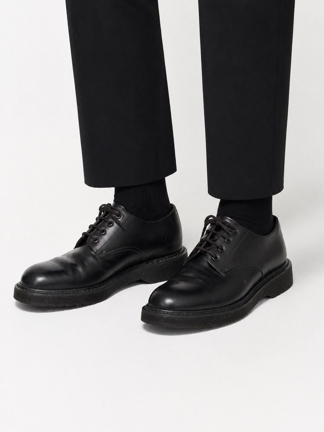 Prada Prada Leather Derby Shoes Black Classic Lace Up Italy Size US 10 / EU 43 - 1 Thumbnail