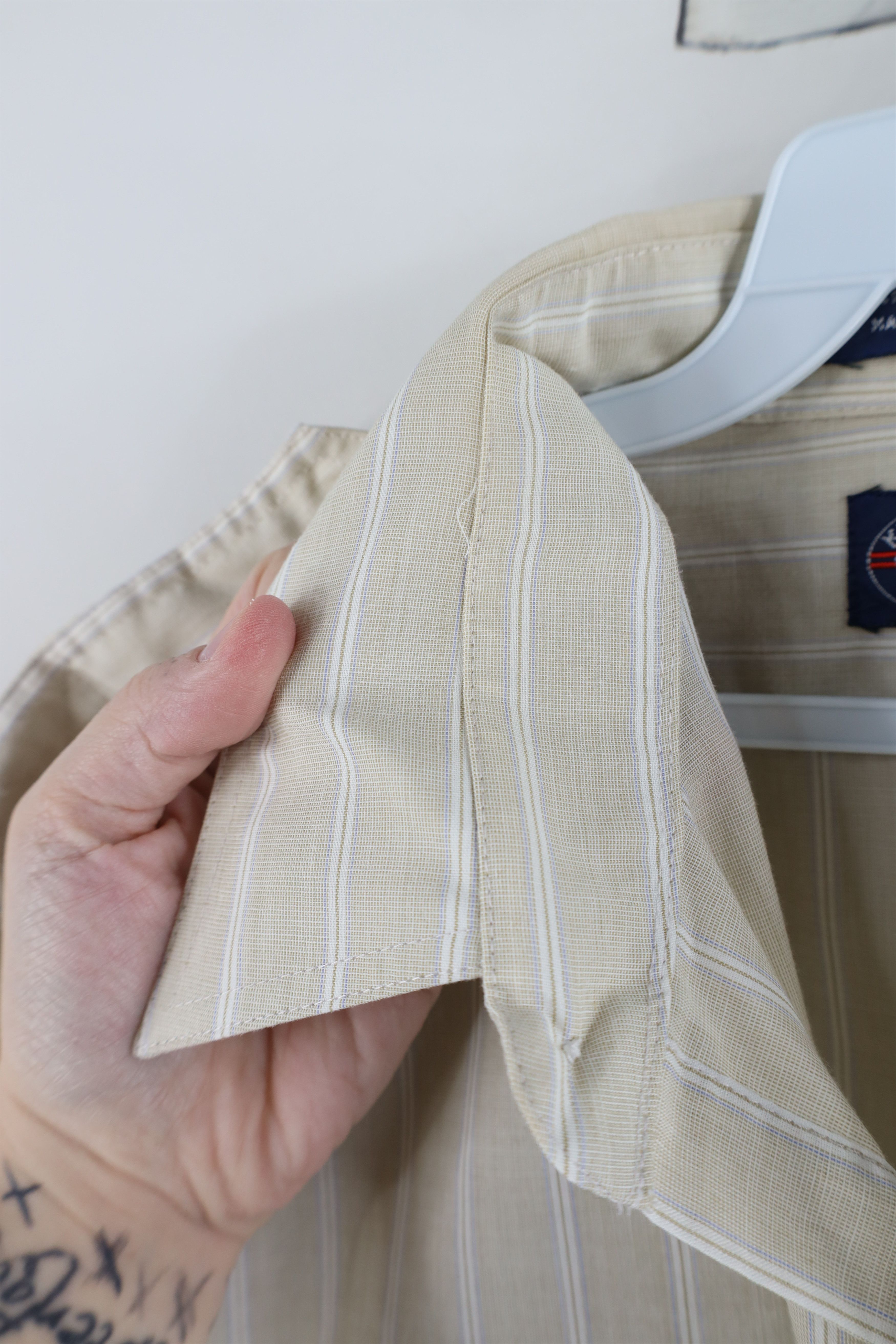 Vintage Vintage 70s Streetwear Striped Military Safari Button Shirt Size US L / EU 52-54 / 3 - 10 Thumbnail