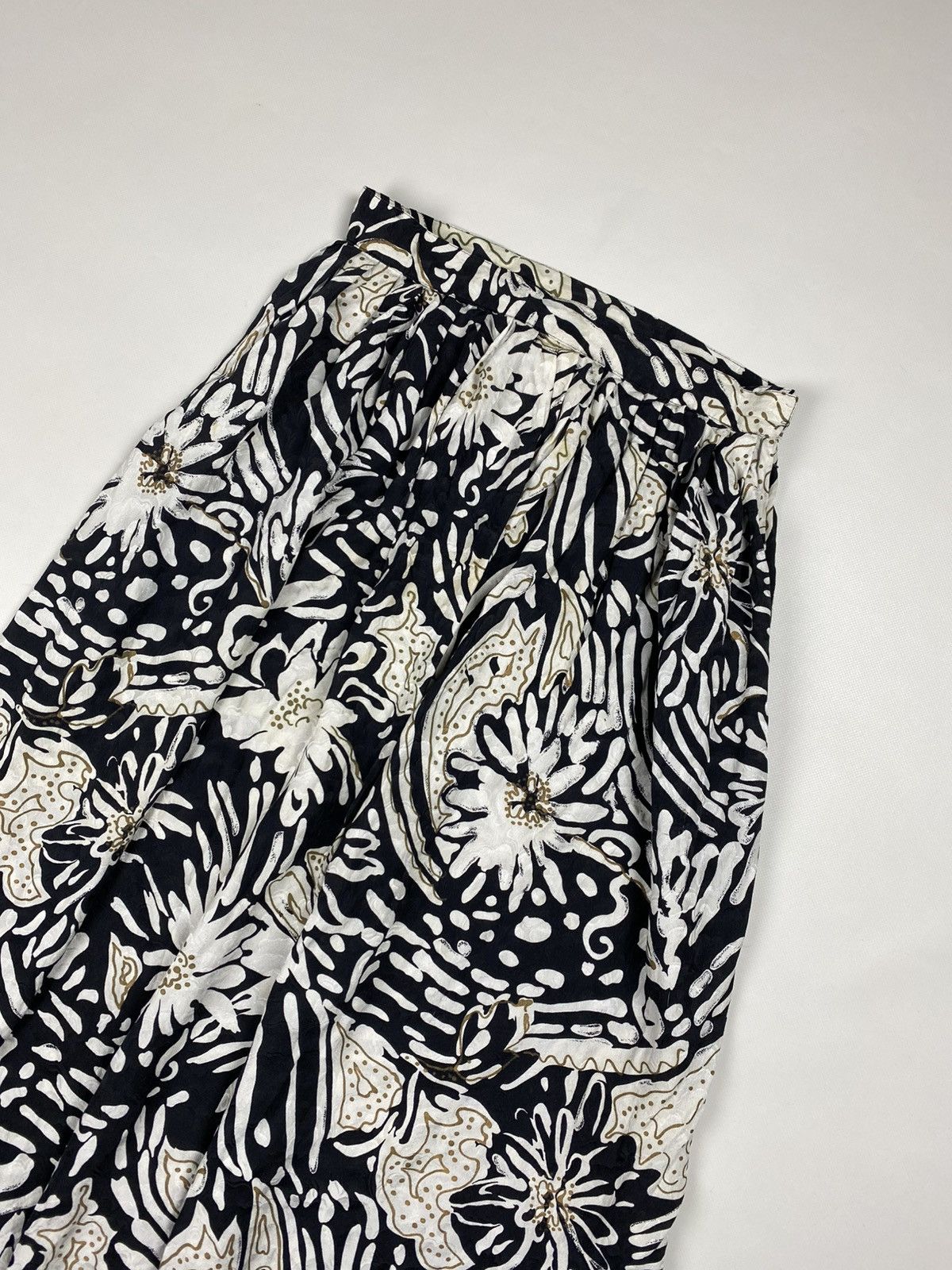 Dior × Vintage Christian Dior Coordonnes Floral Pattern Pleated Silk Skirt Size 30" / US 8 / IT 44 - 2 Thumbnail