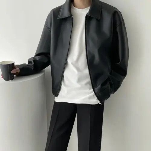 Japanese Brand × Vintage Artificial leather Hip Hop Gothic Rock Bomber Jacket Coat Size US L / EU 52-54 / 3 - 4 Thumbnail