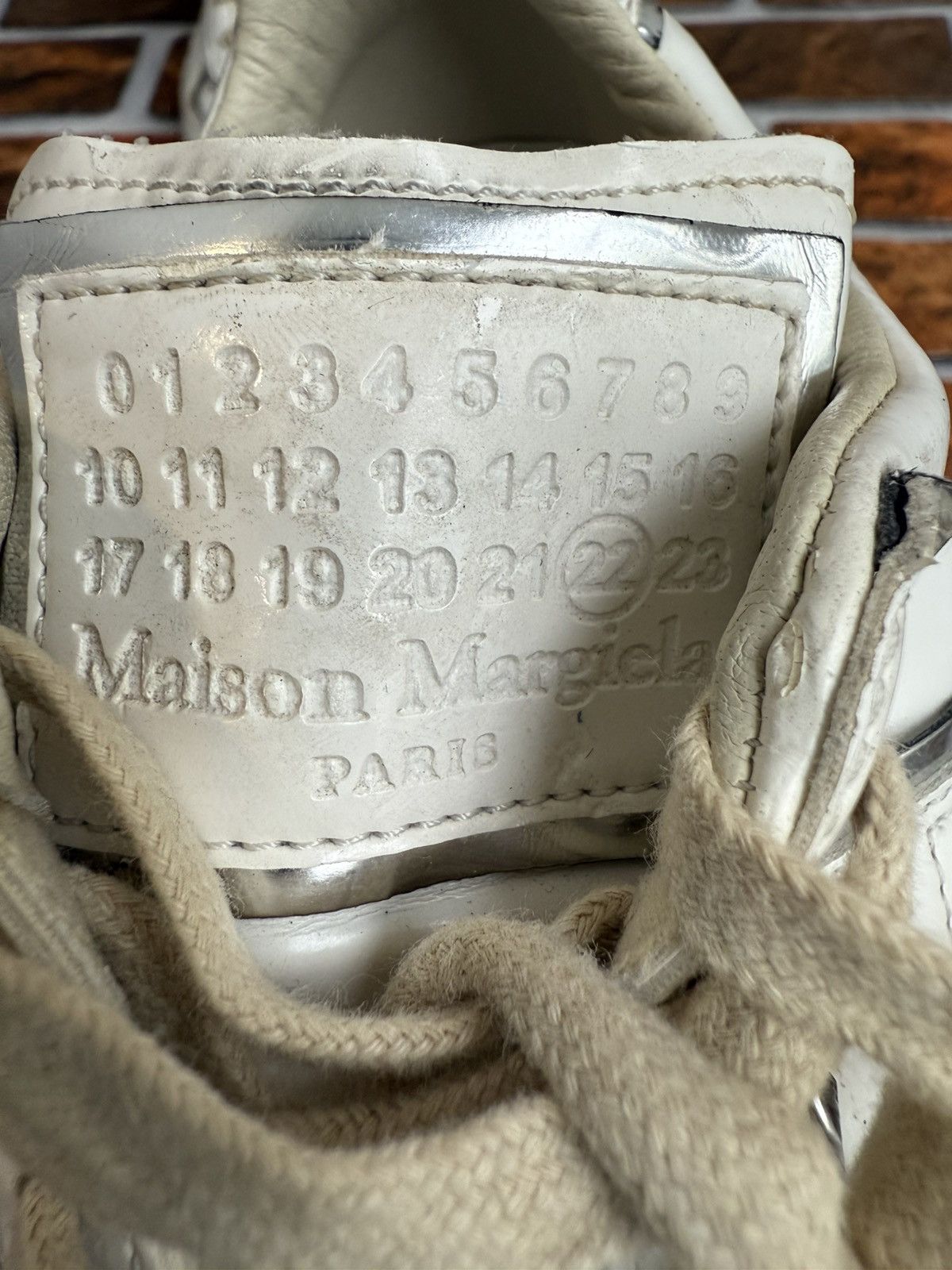 Maison Margiela ❤️Gats replica silver metal trim sneakers Size US 5 / EU 37 - 6 Thumbnail