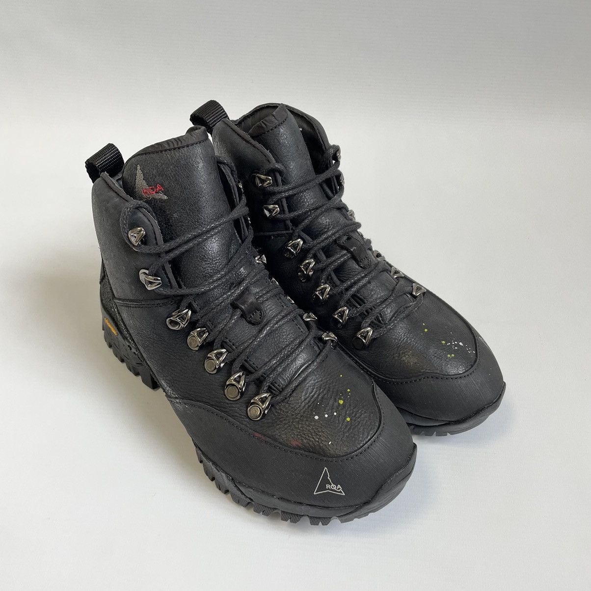 ROA Black Leather ‘Paint Splat’ Andreas Boots Size US 7 / IT 37 - 5 Thumbnail