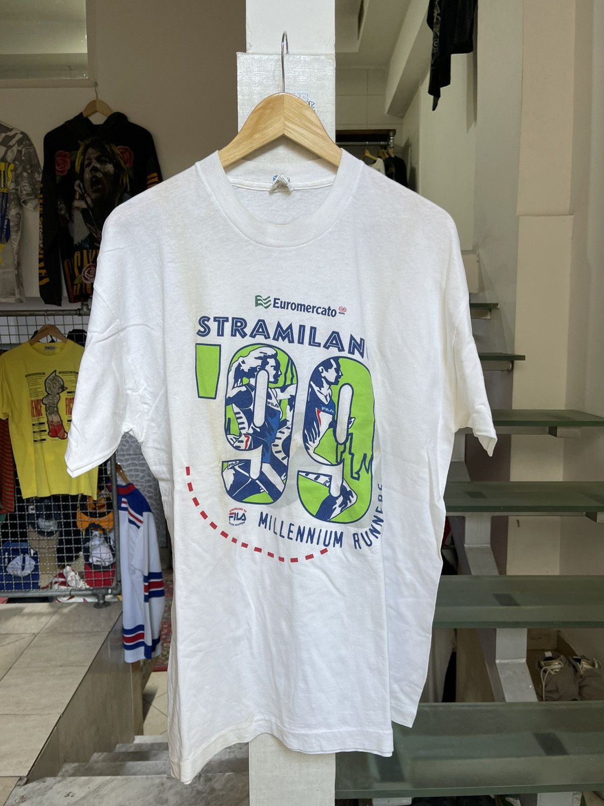 Fila Vintage Fila Stramilano Marathon t shirt 1999 Size US XL / EU 56 / 4 - 1 Thumbnail
