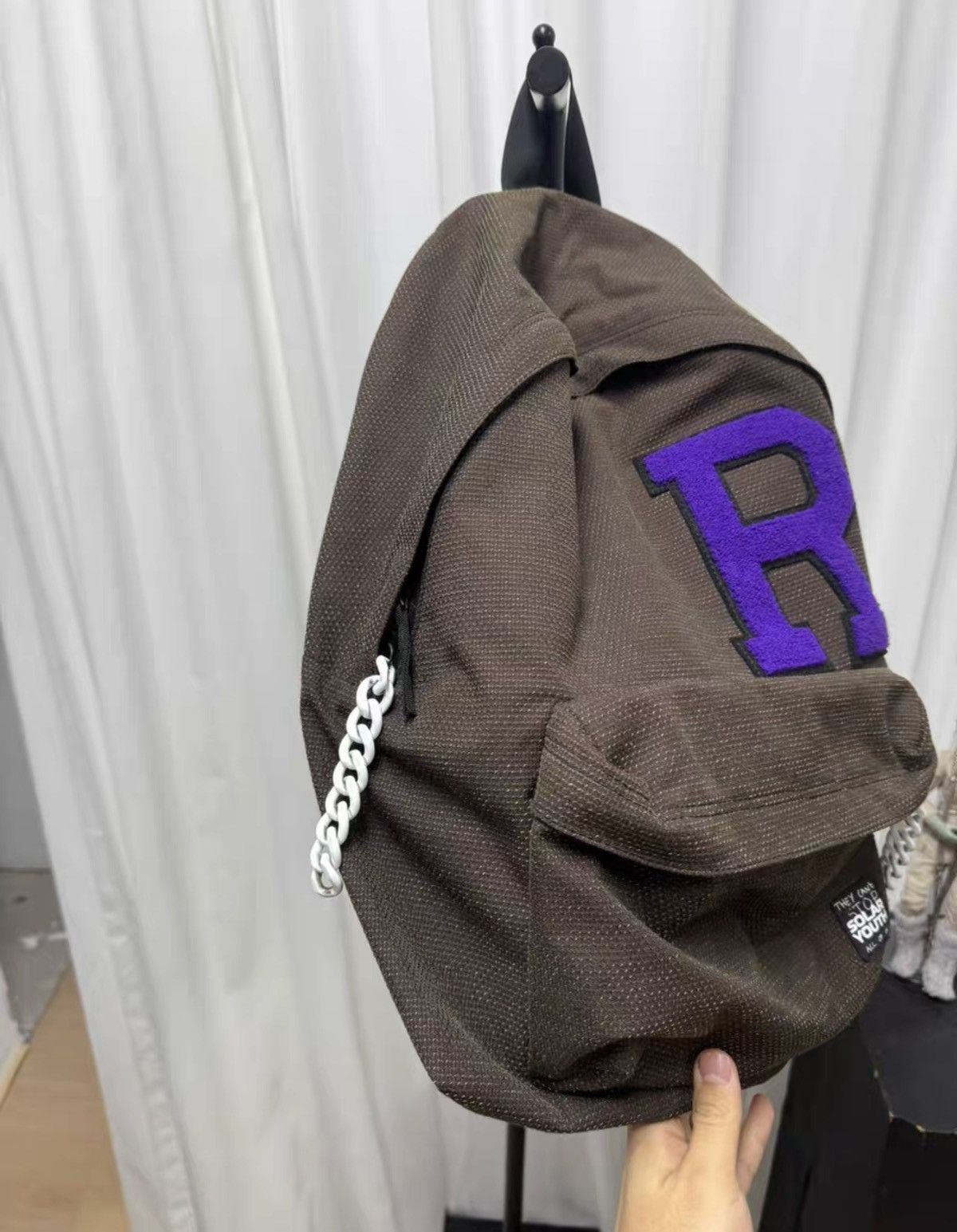 Raf Simons RAF SIMONS Flocked Chain-Strap Backpack Size ONE SIZE - 4 Thumbnail