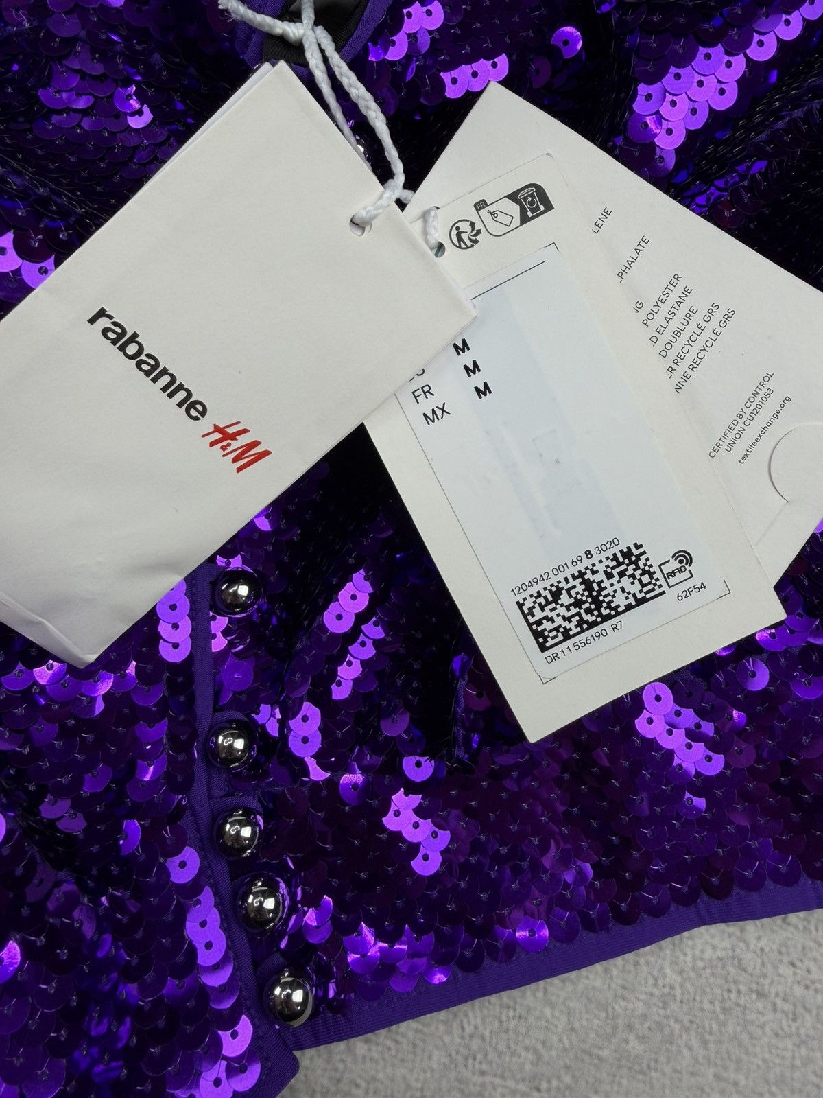 Paco Rabanne Paco Rabanne H&M Purple Sequin Crop Top Size M Size M / US 6-8 / IT 42-44 - 9 Thumbnail