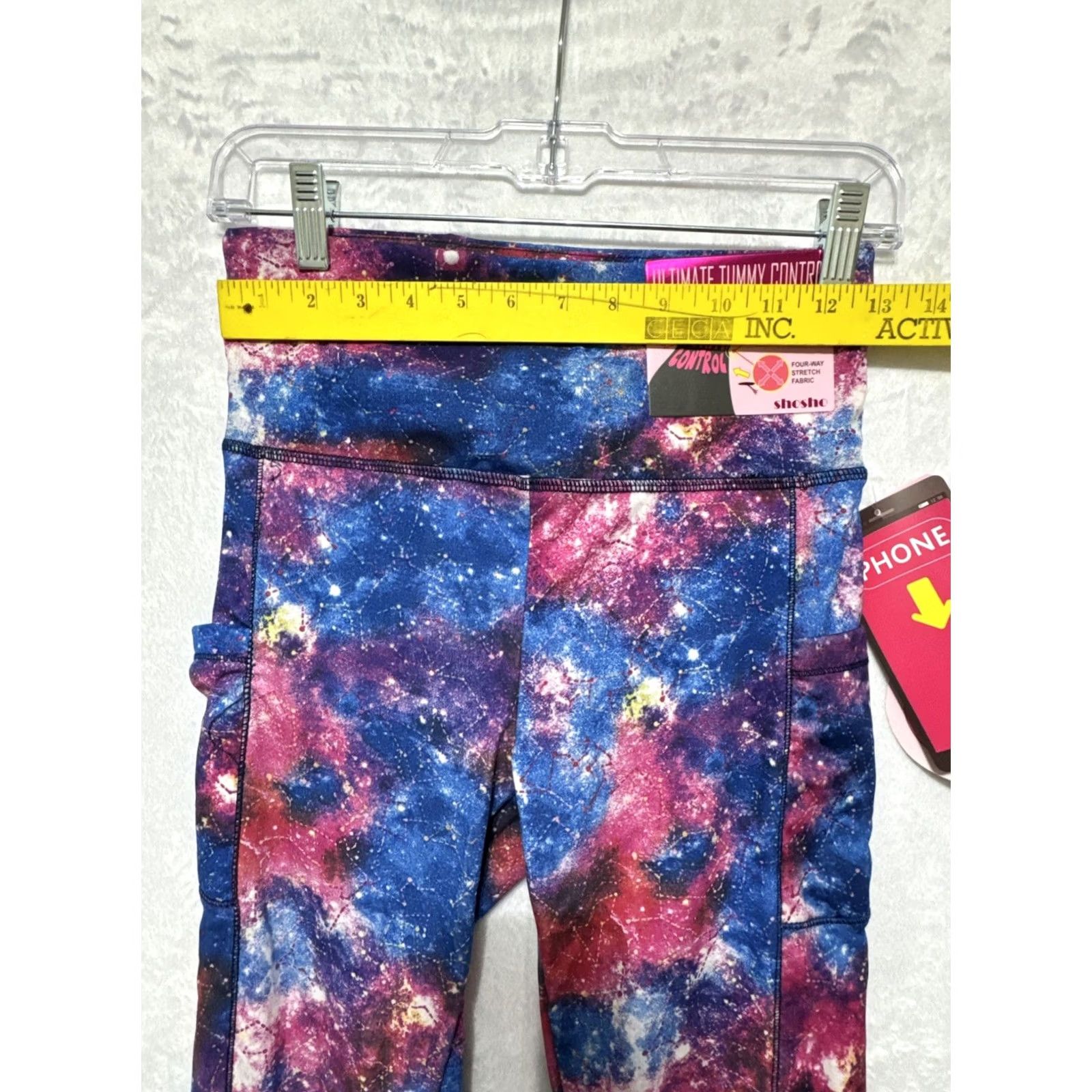 Vintage Shosho Leggings Galaxy Print Tummy Control Medium Women Size 32" / US 10 / IT 46 - 5 Thumbnail