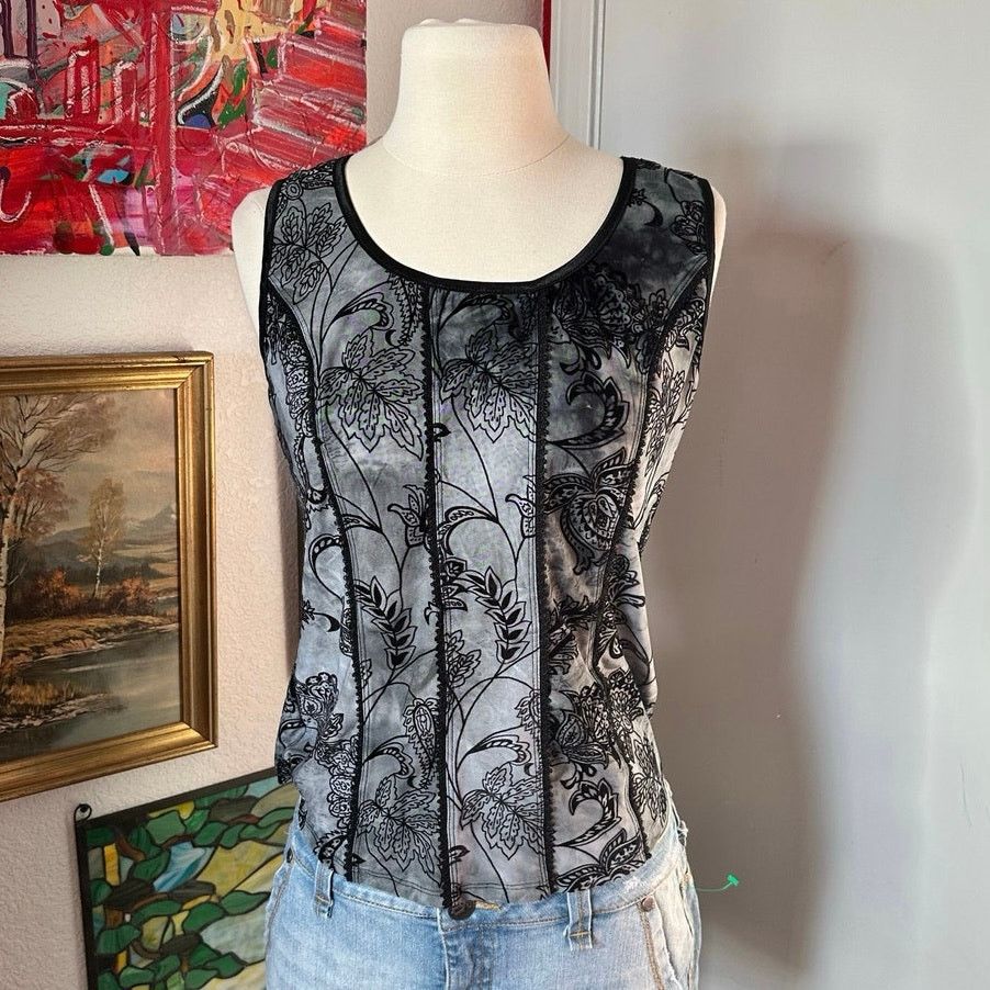 Other sami and jo blue floral corset style tank top Size S / US 4 / IT 40 - 1 Thumbnail
