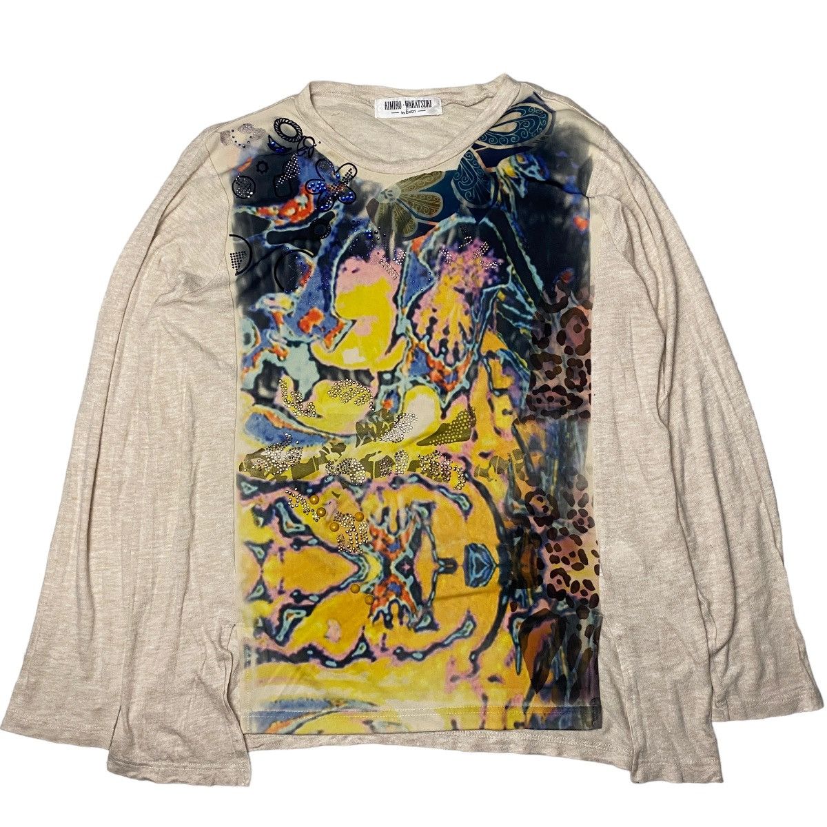 image of 20471120 x Beauty Beast Sendoffer Kiminori Wakatsuki Abstract Art Longsleeve in Cream (Size Medium)