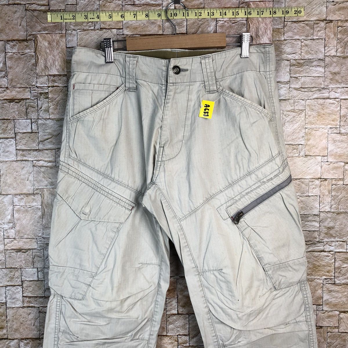 Japanese Brand Genba White utility tactical Cargo Multipocket Pants #A638 Size US 30 / EU 46 - 5 Thumbnail