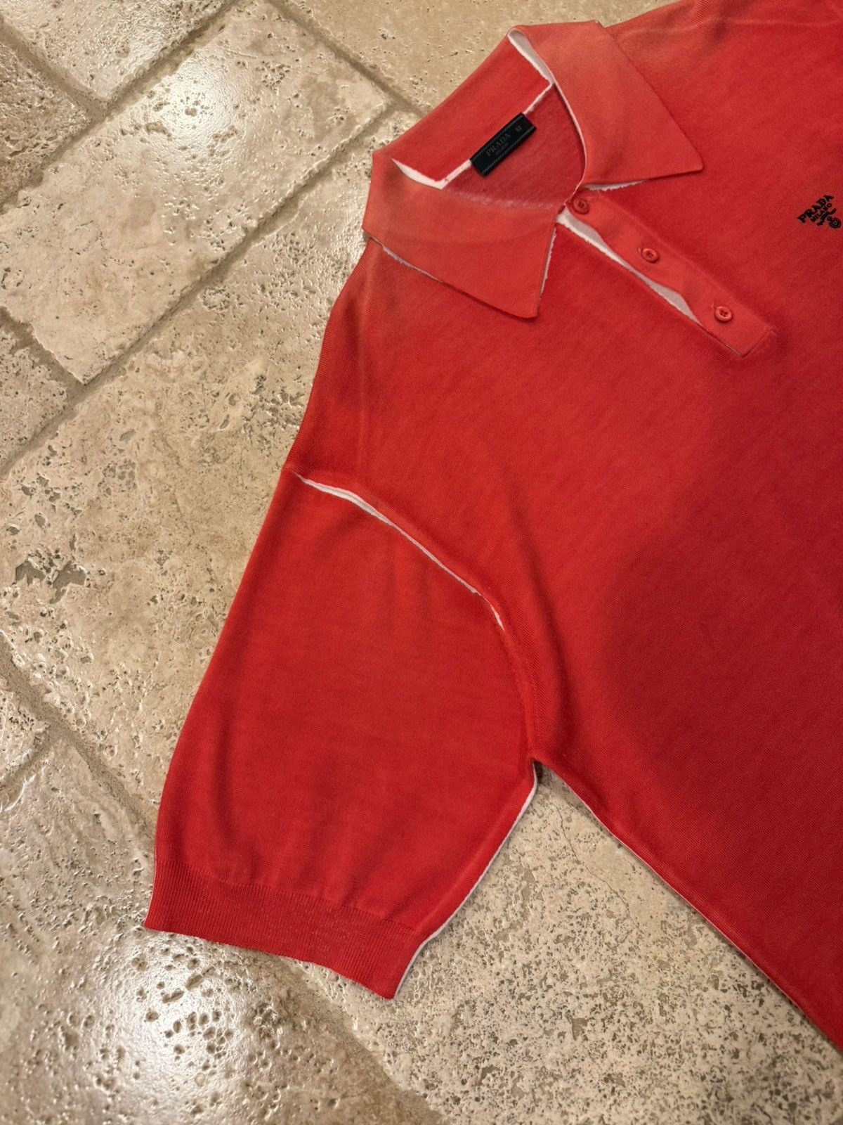 Prada Prada Optical 21 Years Cashmere Wool Red Sweater Polo Shirt Size US XL / EU 56 / 4 - 9 Thumbnail