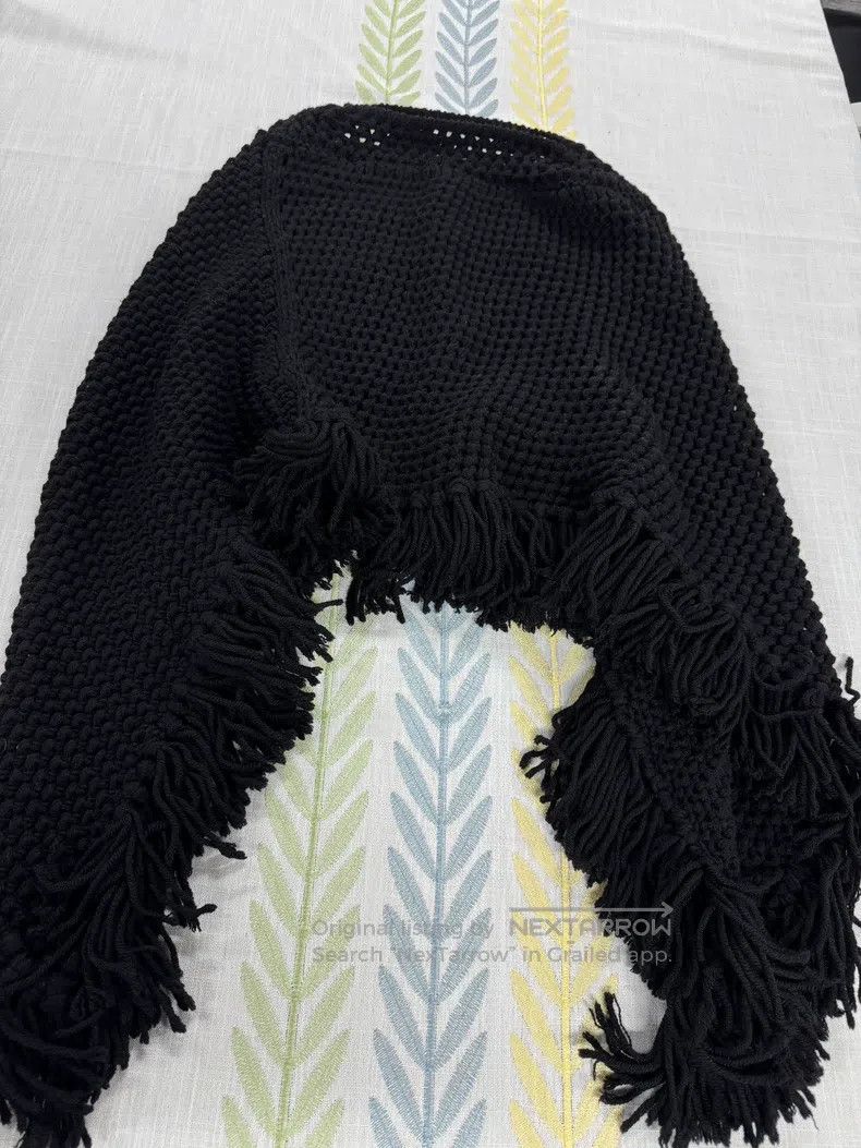 Saint Laurent Paris Saint Laurent Paris Black Cut-Out Fringe Cloak Top Size US M / EU 48-50 / 2 - 1 Thumbnail