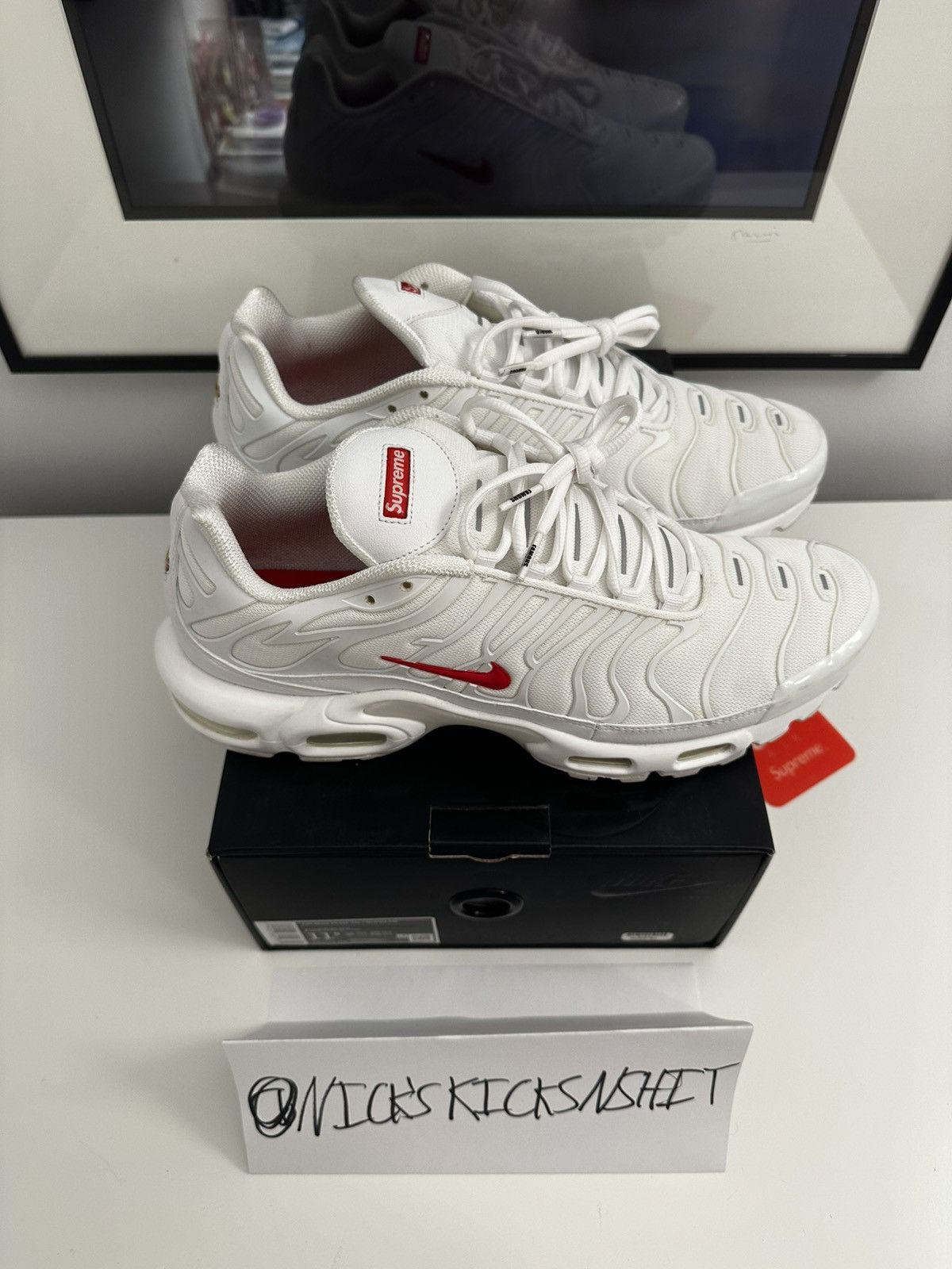 Nike × Supreme Nike Air Max Plus Supreme White Size US 11.5 / EU 44-45 - 3 Thumbnail