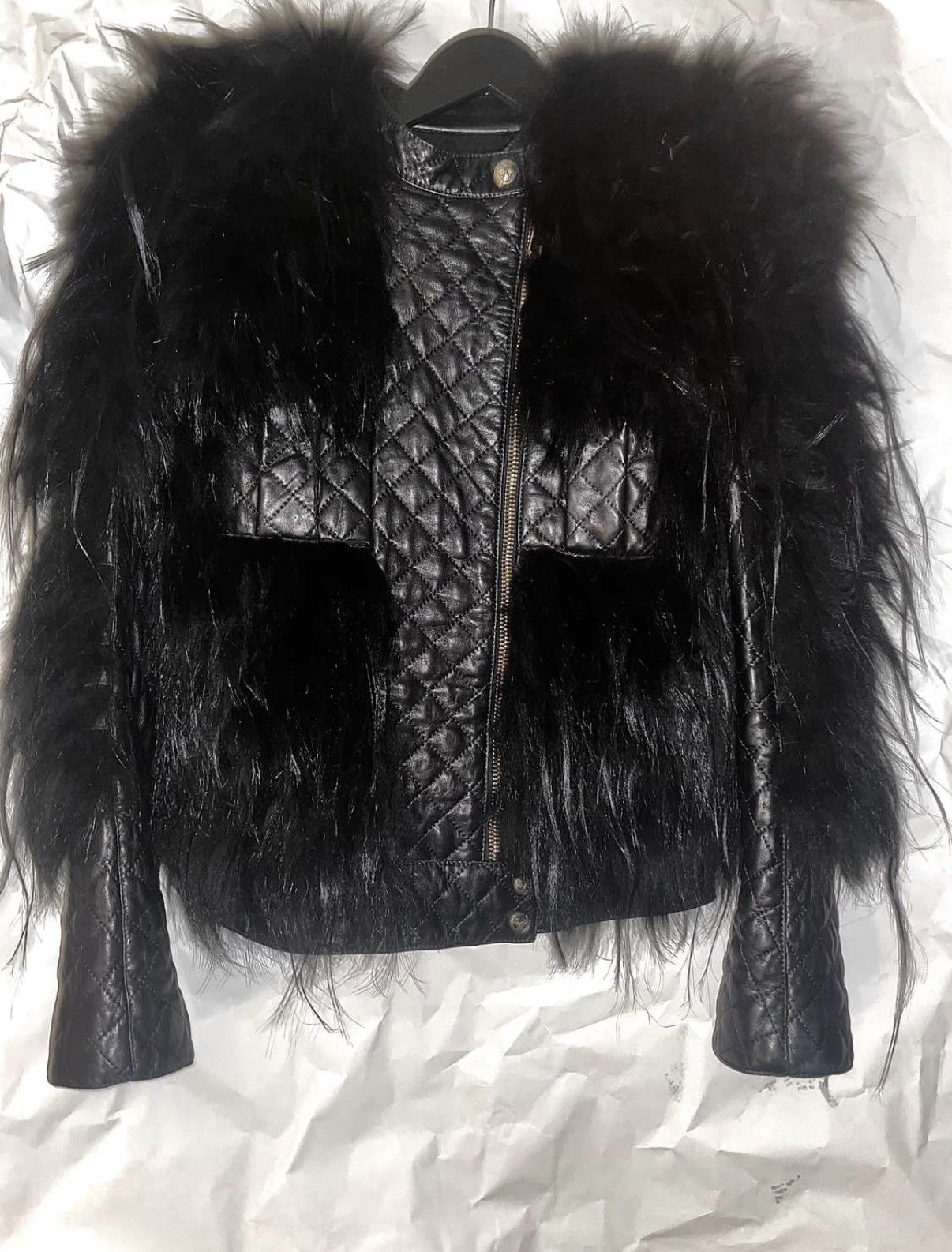 Balmain Balmain 12aw achive cross raccoon fur lamb leather jacket Size XS / US 0-2 / IT 36-38 - 1 Thumbnail