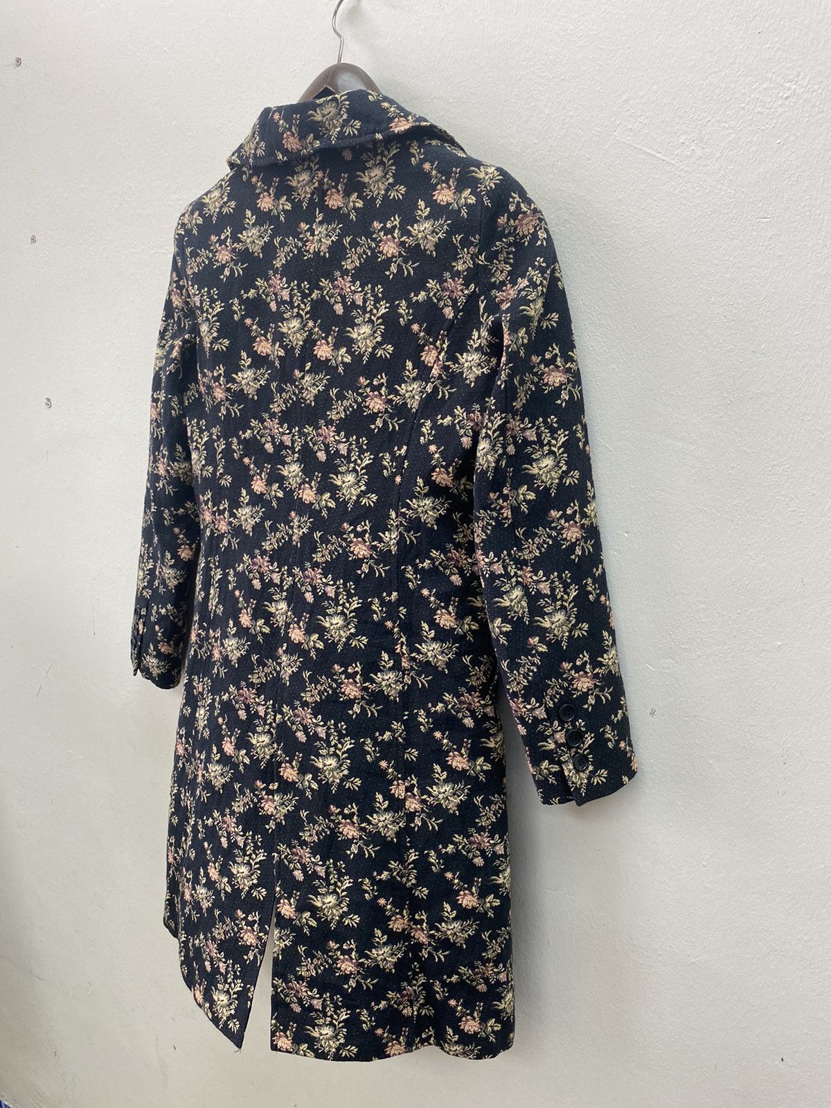 If Six Was Nine Japanese Fashion Peyton Place Black Floral Trench Coat Size S / US 4 / IT 40 - 9 Thumbnail