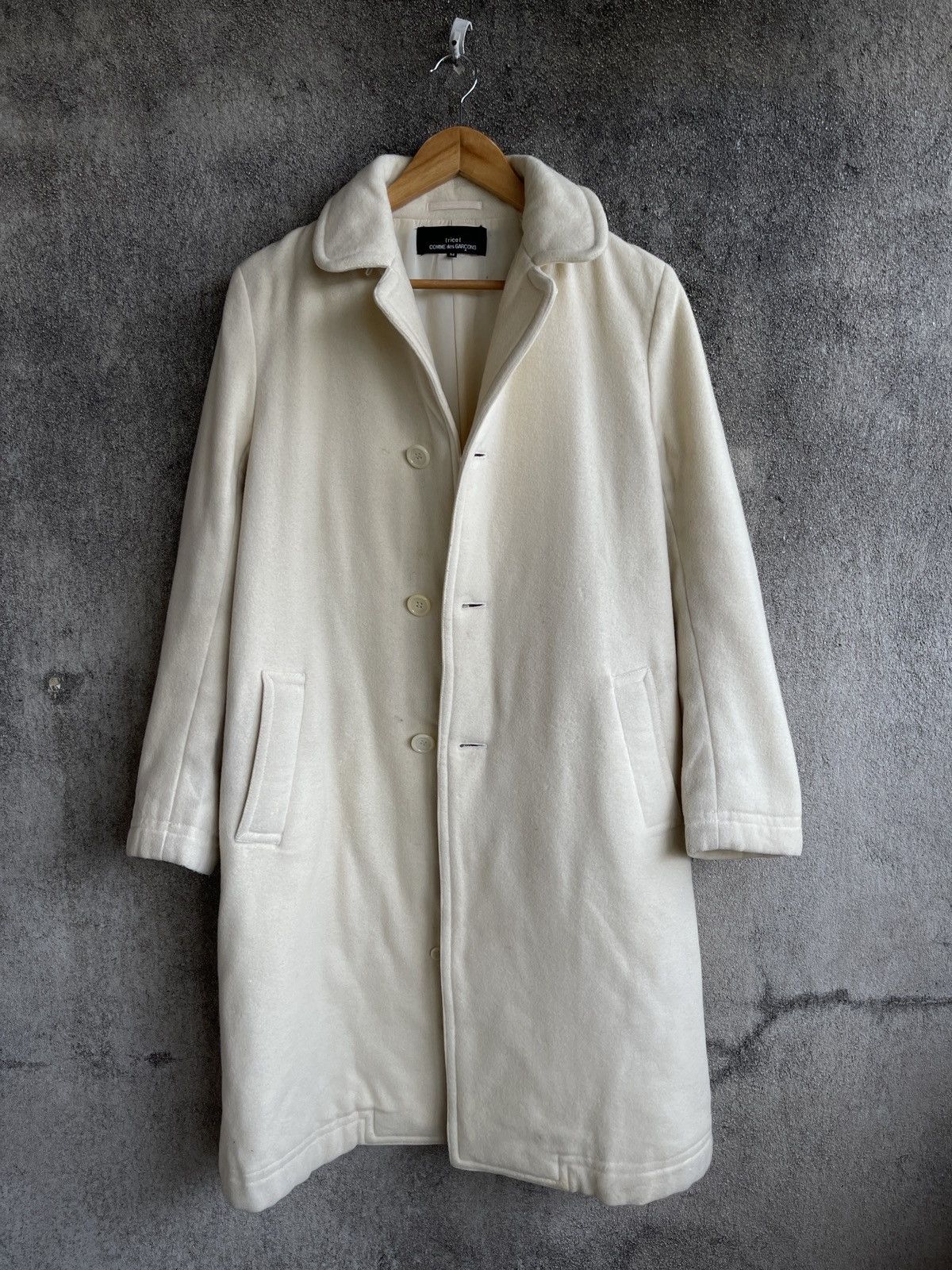 Comme des Garcons Rarest🔥Vtg Comme Des Garcon Tricot Wool Trench Coat Jacket Size US M / EU 48-50 / 2 - 1 Thumbnail